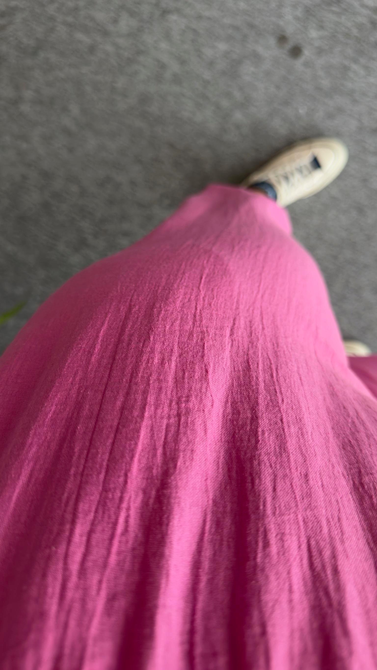 Paçası Pilili Pembe Pantolon