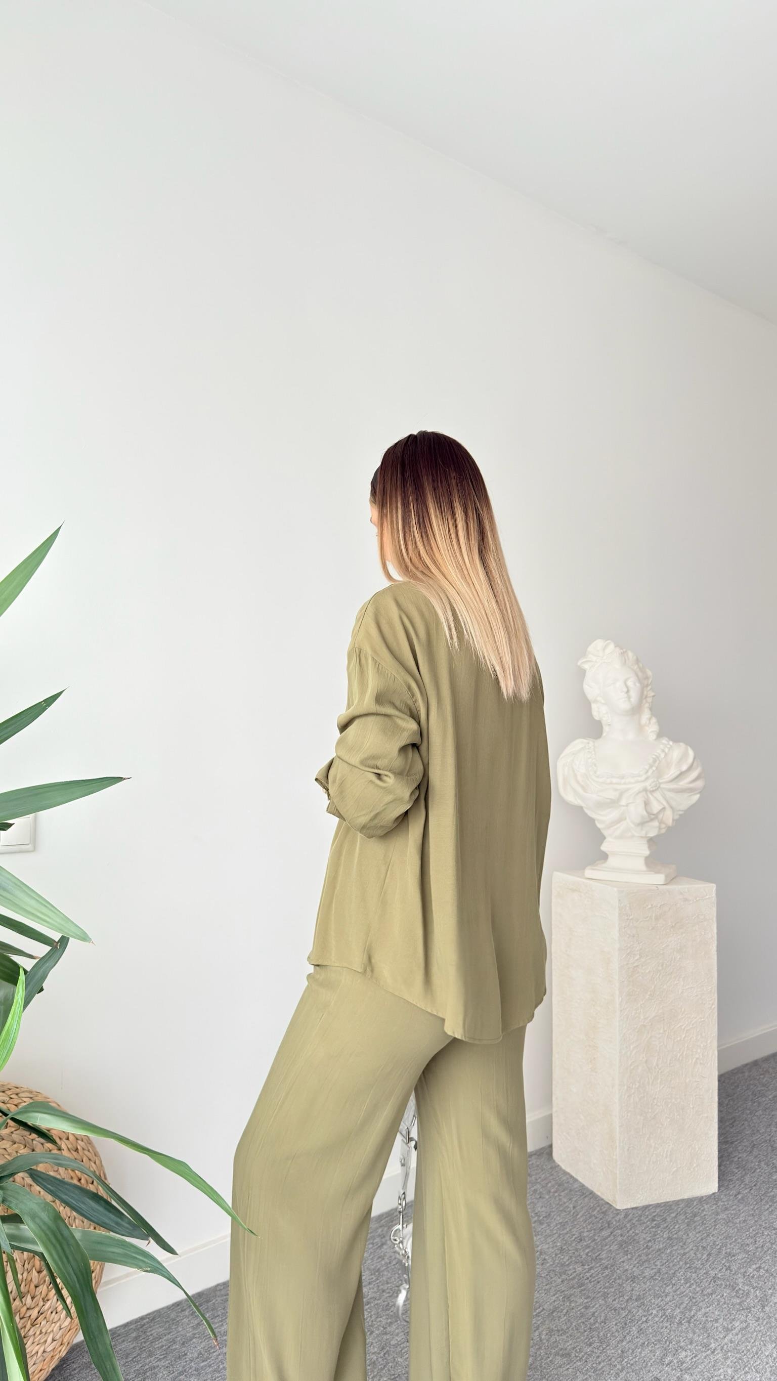 Yeşil Rilla Gömlek Pantolon Takım