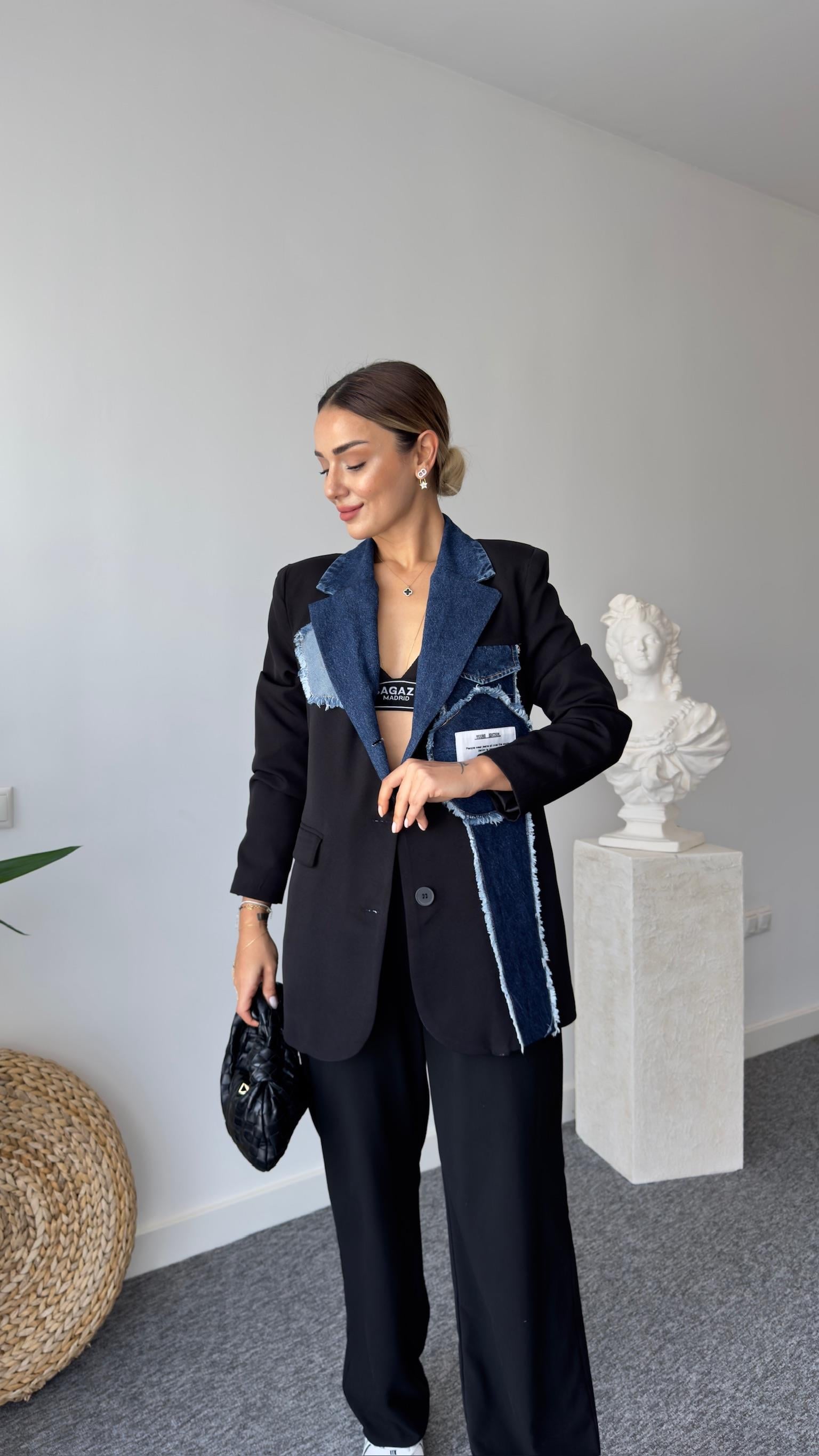 Degra Kot Garnil Siyah Blazer Ceket