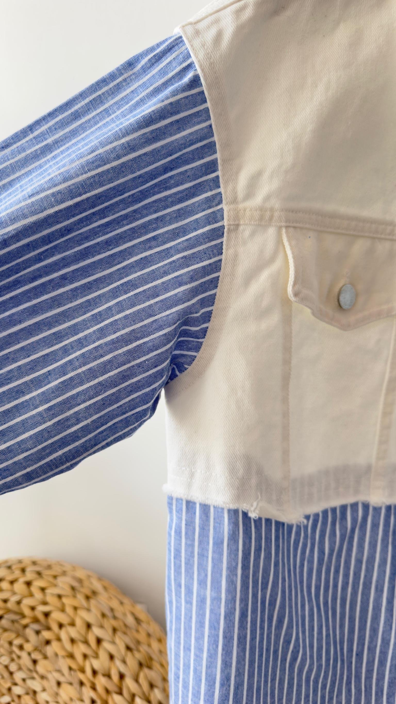 Diyo Garnili Çizgili Gömlek Ceket