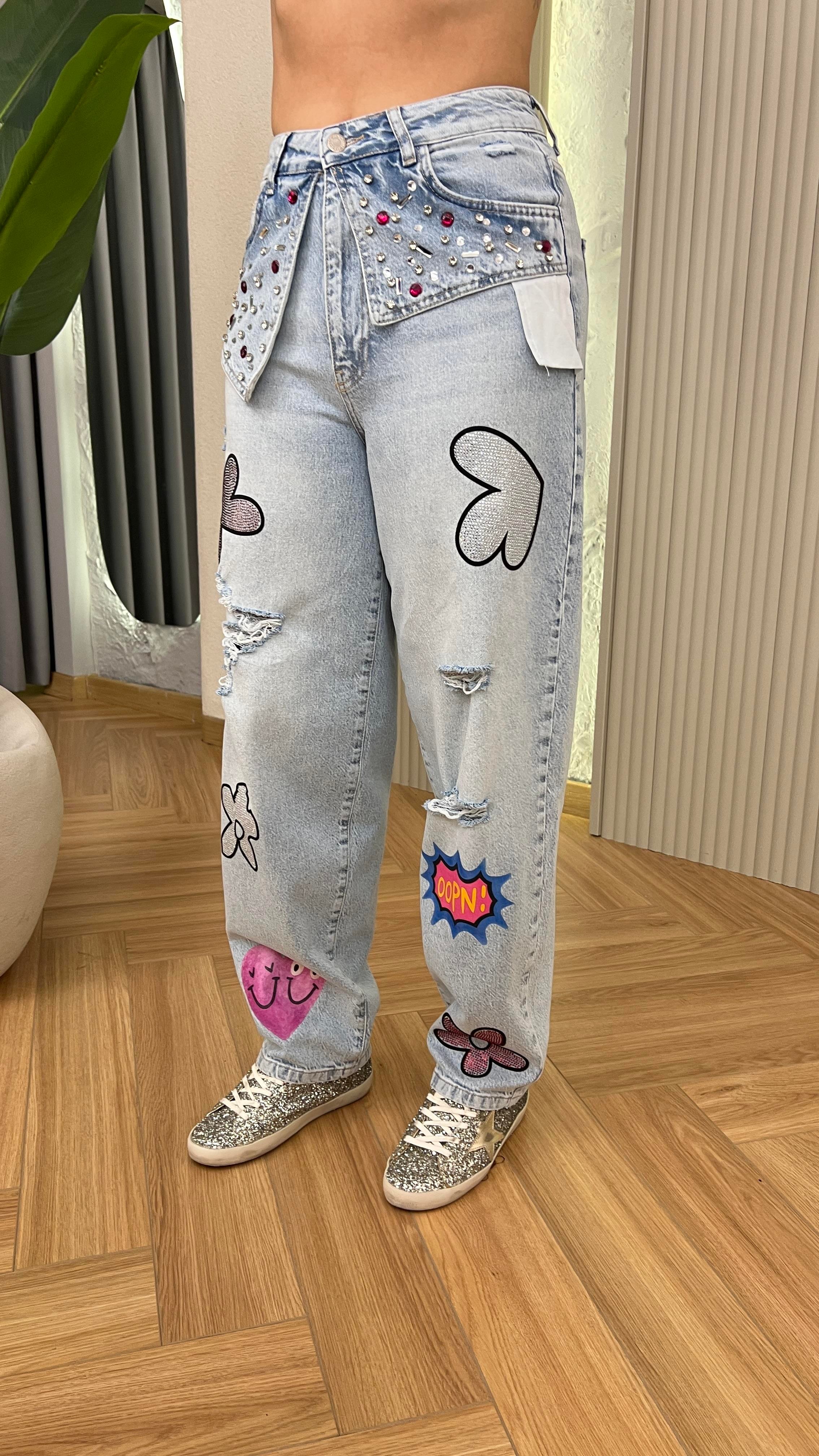 Betta Taş Ve Baskı Detaylı Tasarım Jean 