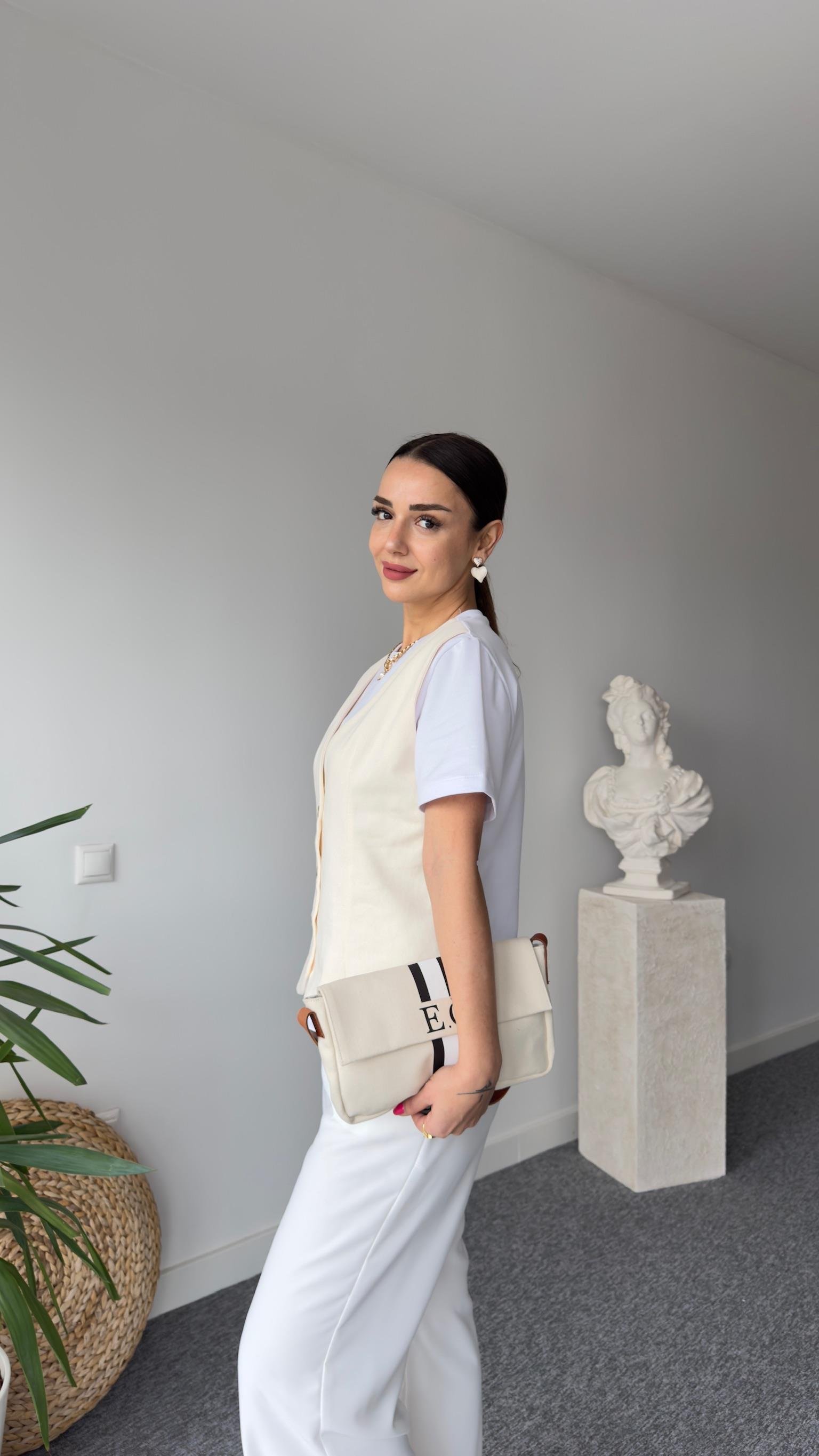 Zra Model Bej Yelek Detaylı Bluz