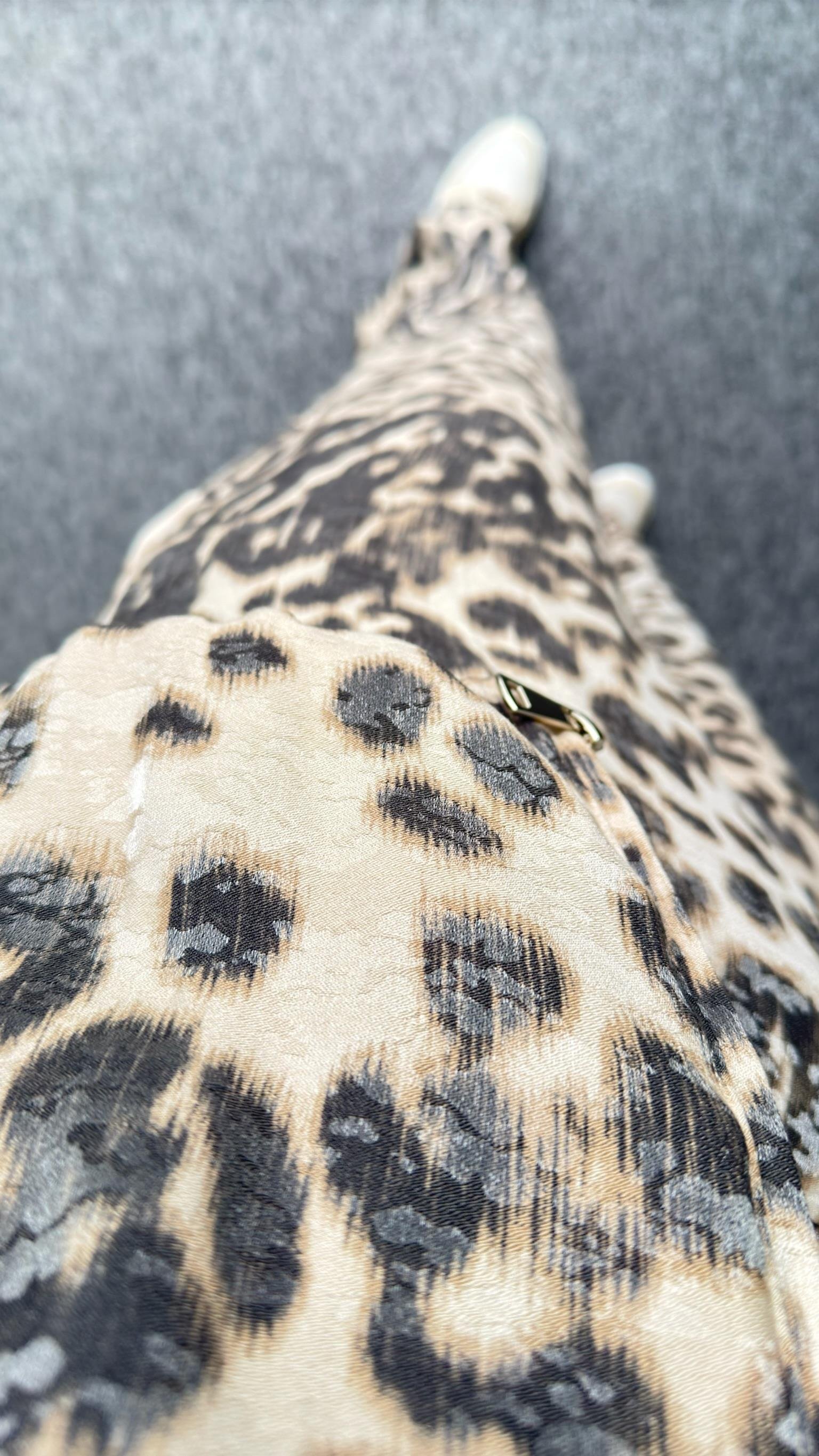 Martines Leopar Desenli Bej İkili Takım