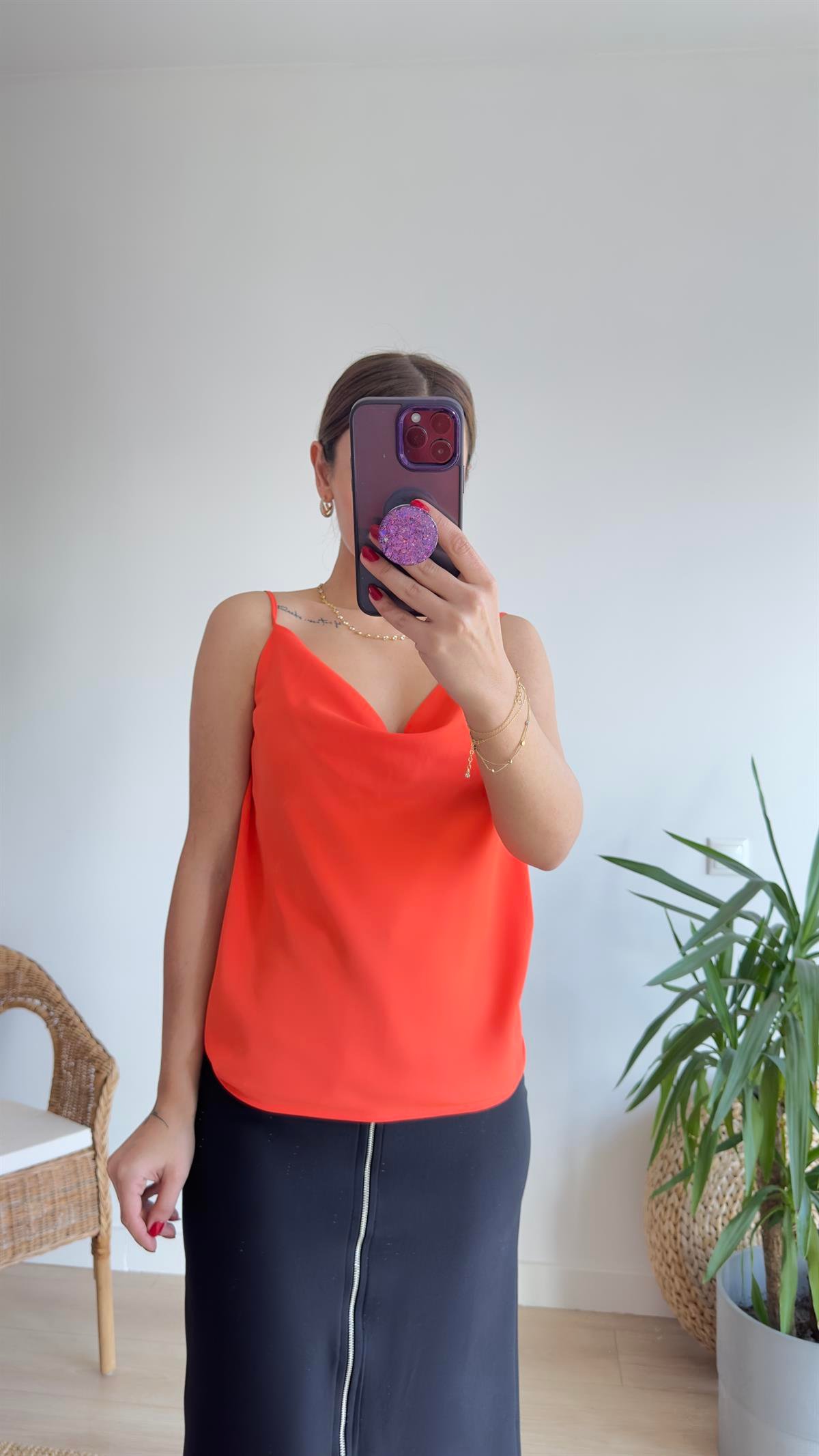 Clara Askılı Turuncu Atlet