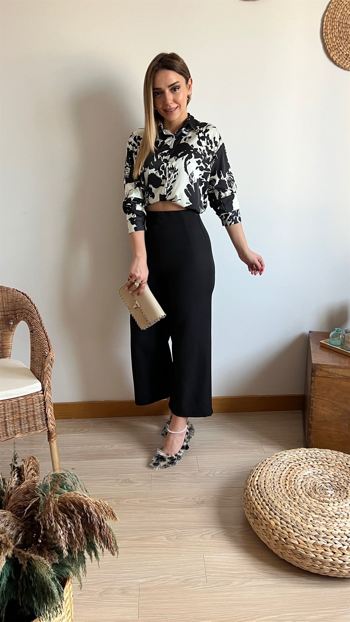Siyah Culotte Pantolon