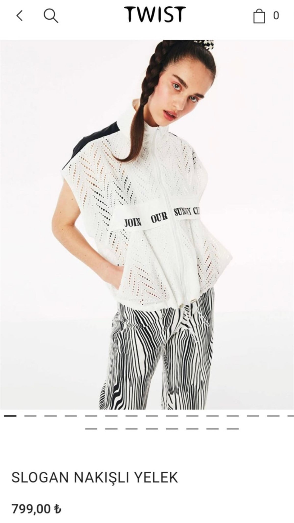 Twist Model Yazı Detaylı Tasarım Yelek