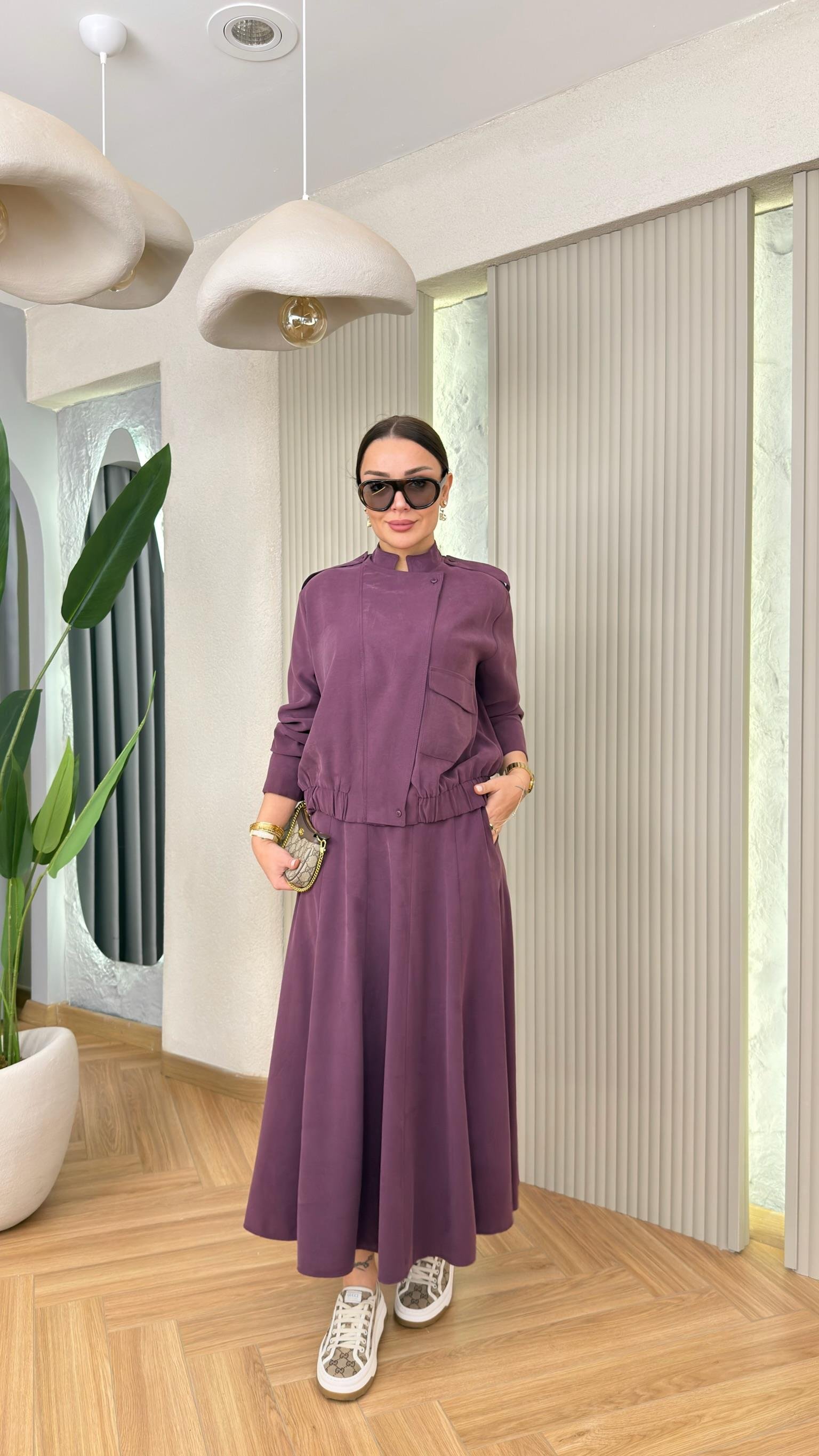 Bordo Bellis Premium Etekli Tensel Modal Takım