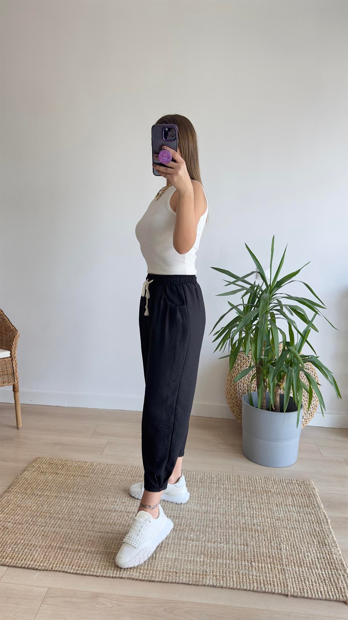 Lente Siyah Şalvar Pantolon
