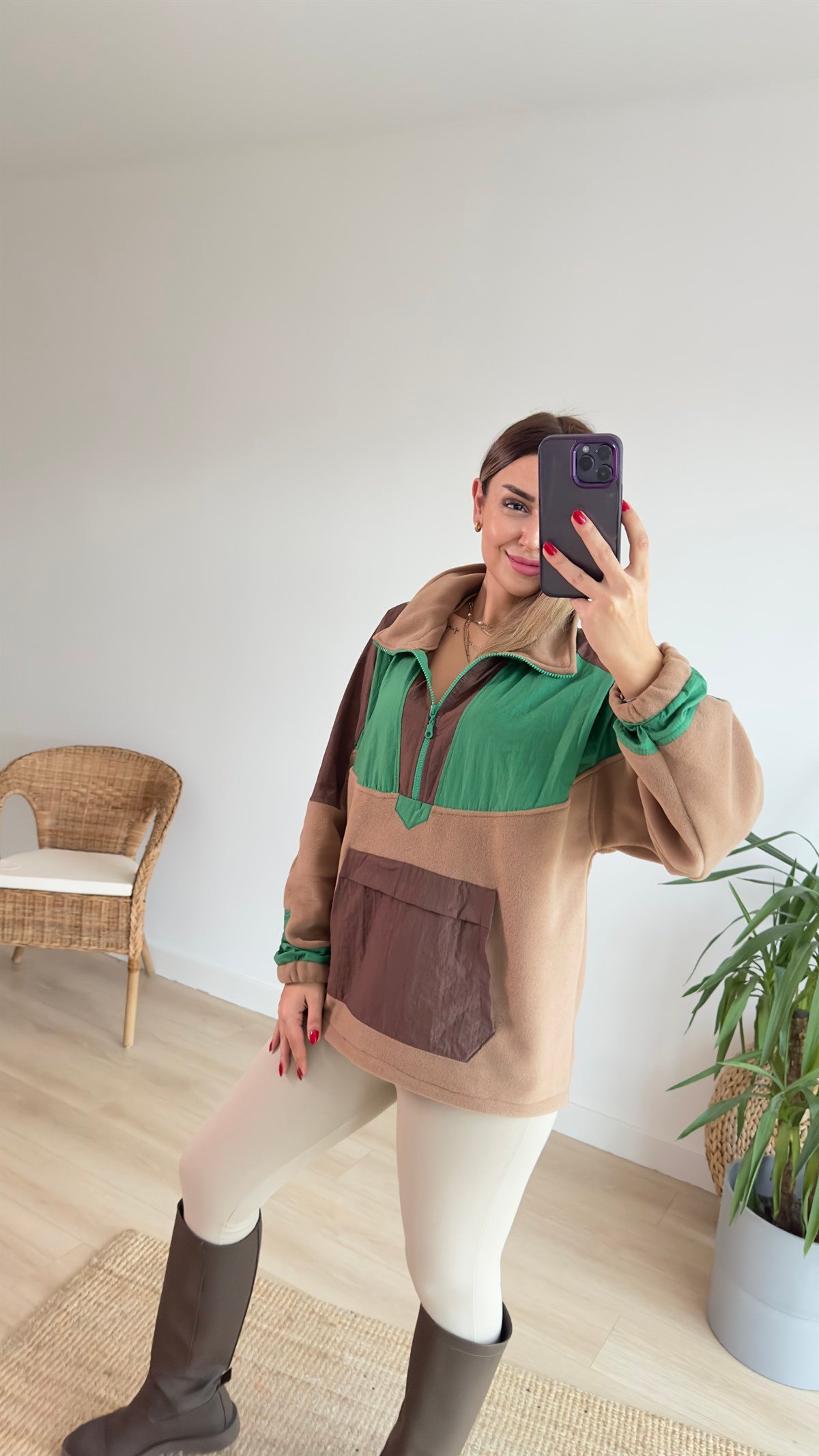 Paraşüt Garnili Polar Sweat