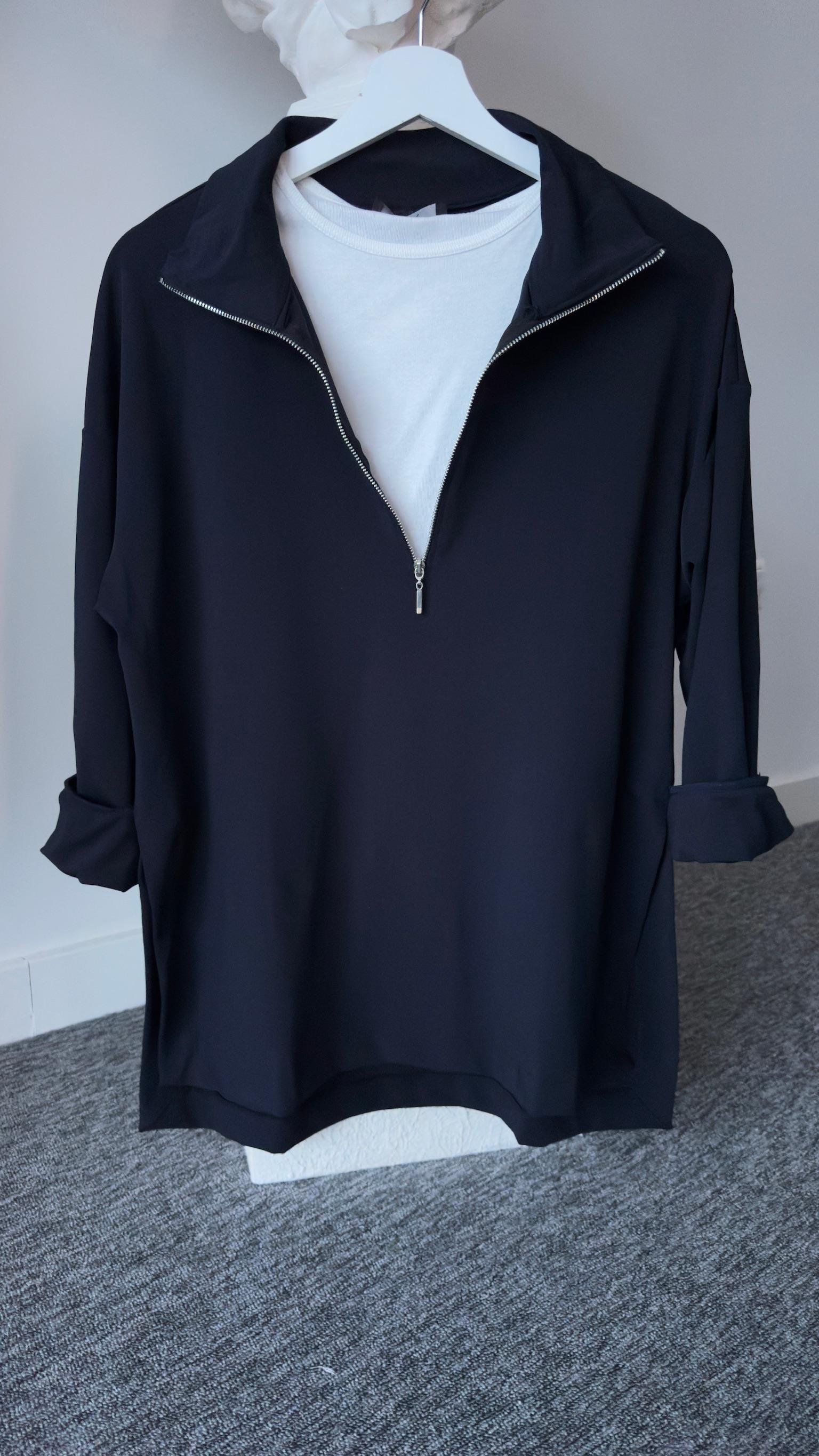 Yırtmaçlı Fermuar Detay Crep Laci Sweat