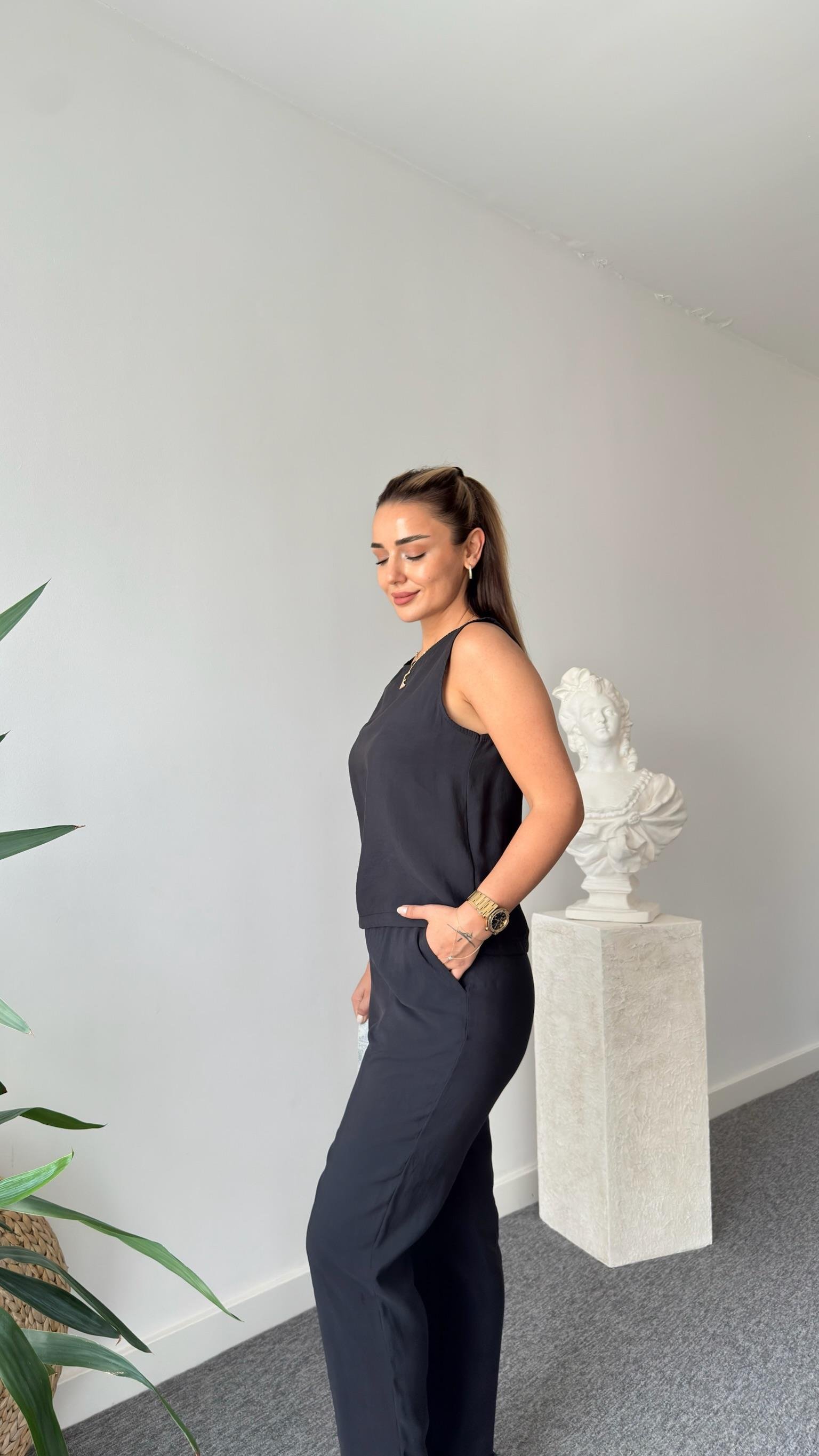 Siyah Stari Kolsuz Tensel Takım