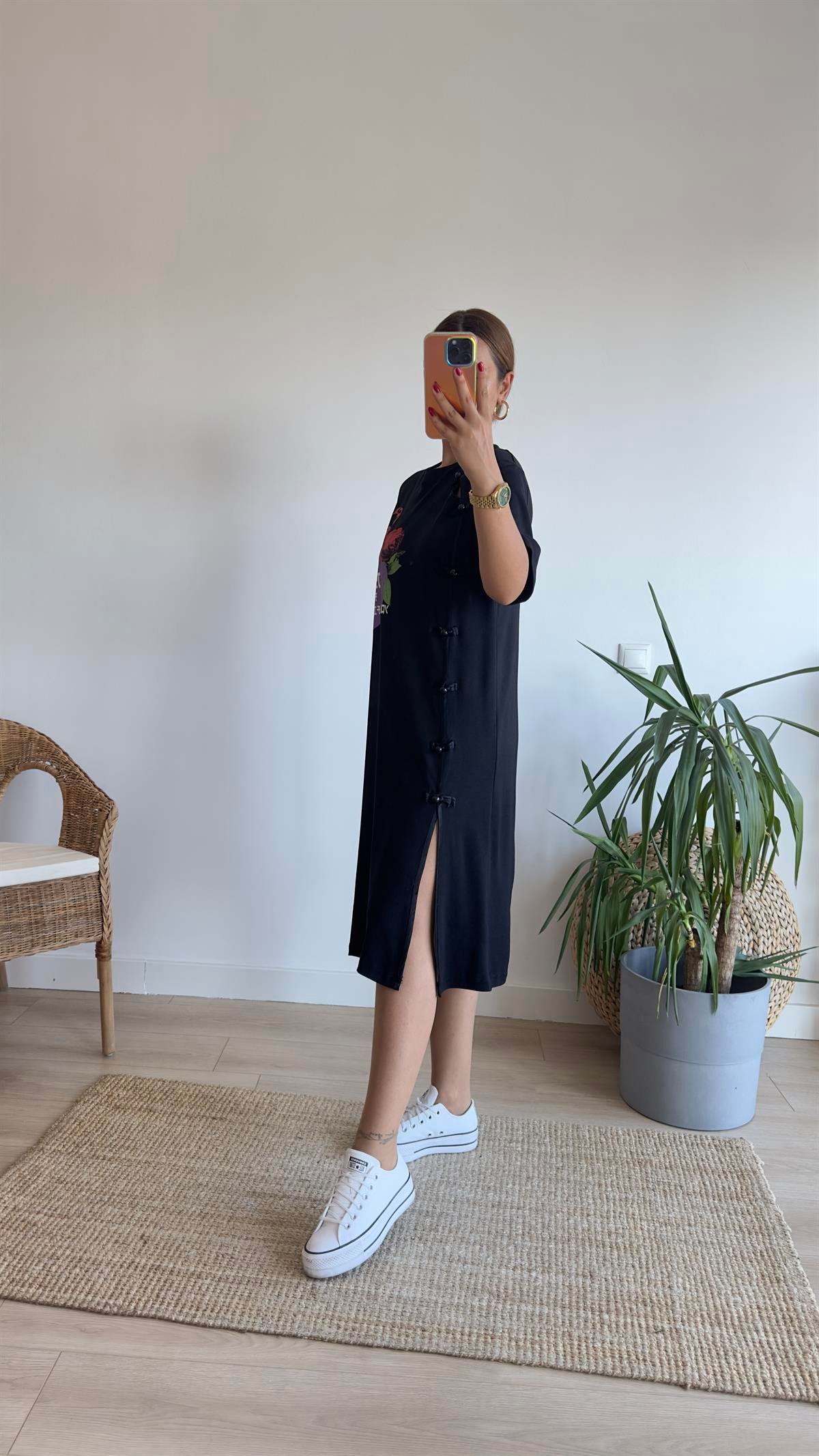 Risel Marka Model Baskılı Elbise 