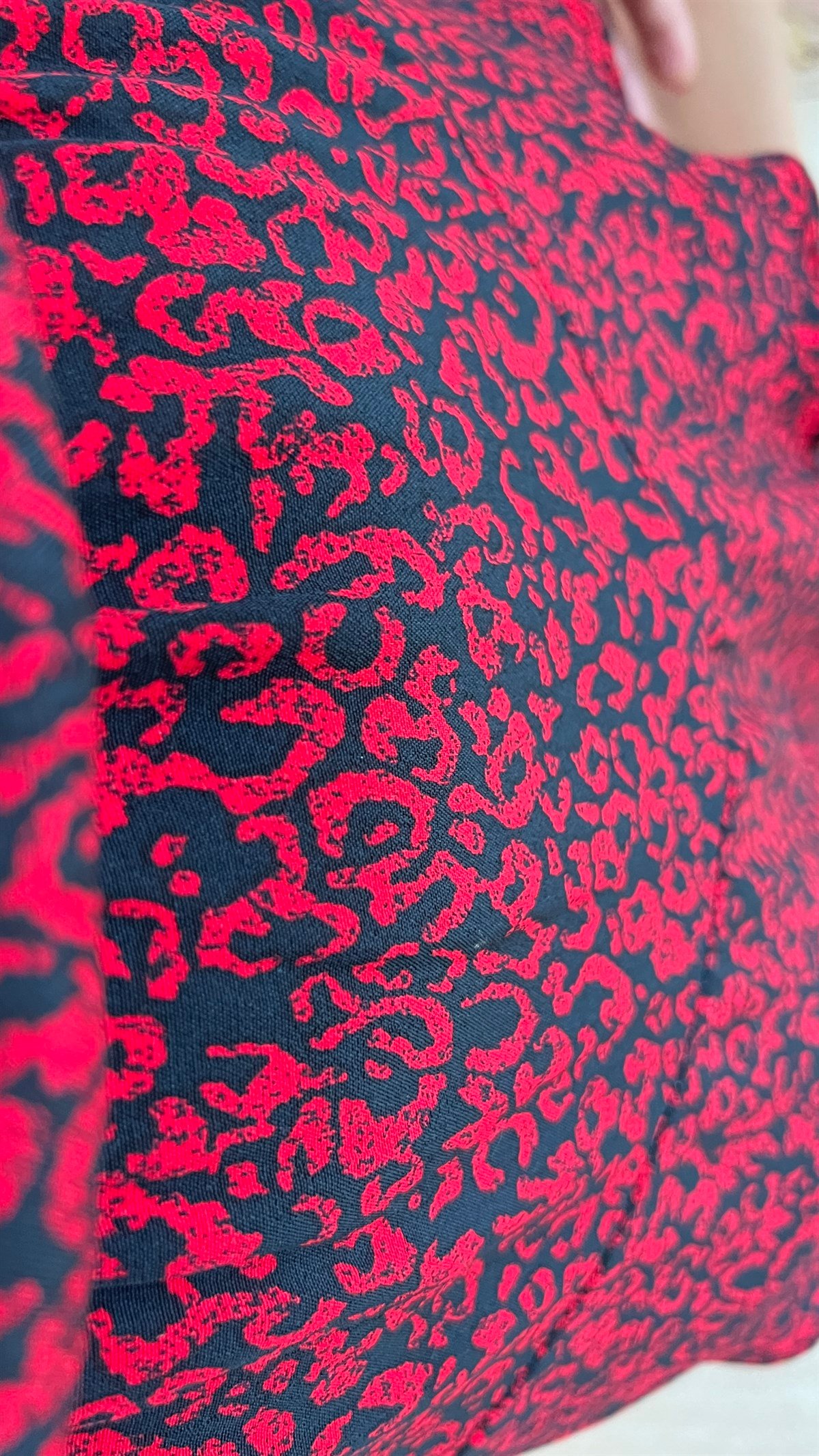 Orijinal Marka Kırmızı Leopar Desen Elbise 