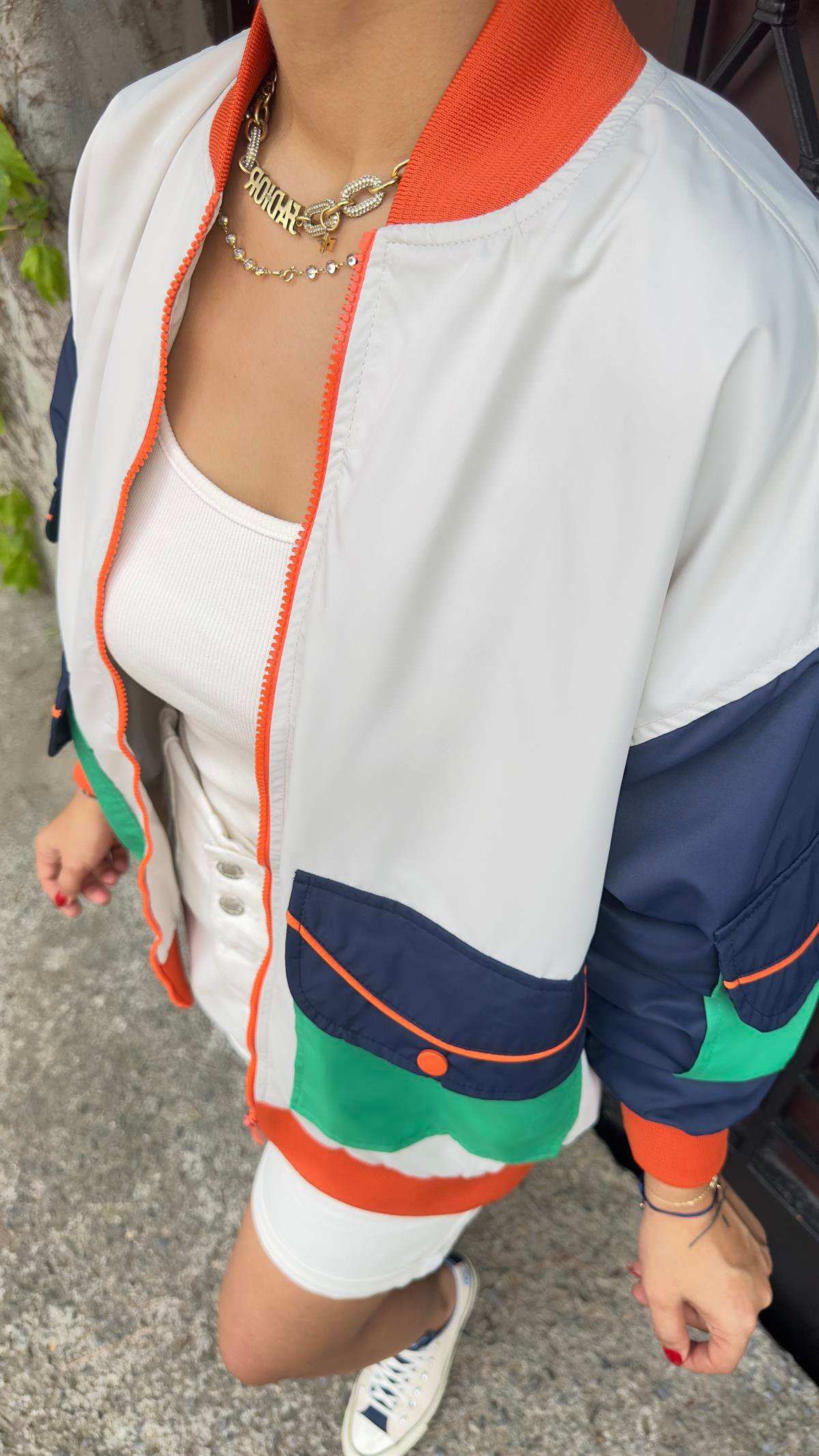 Bej Renk Geçişli Tasarım Ceket