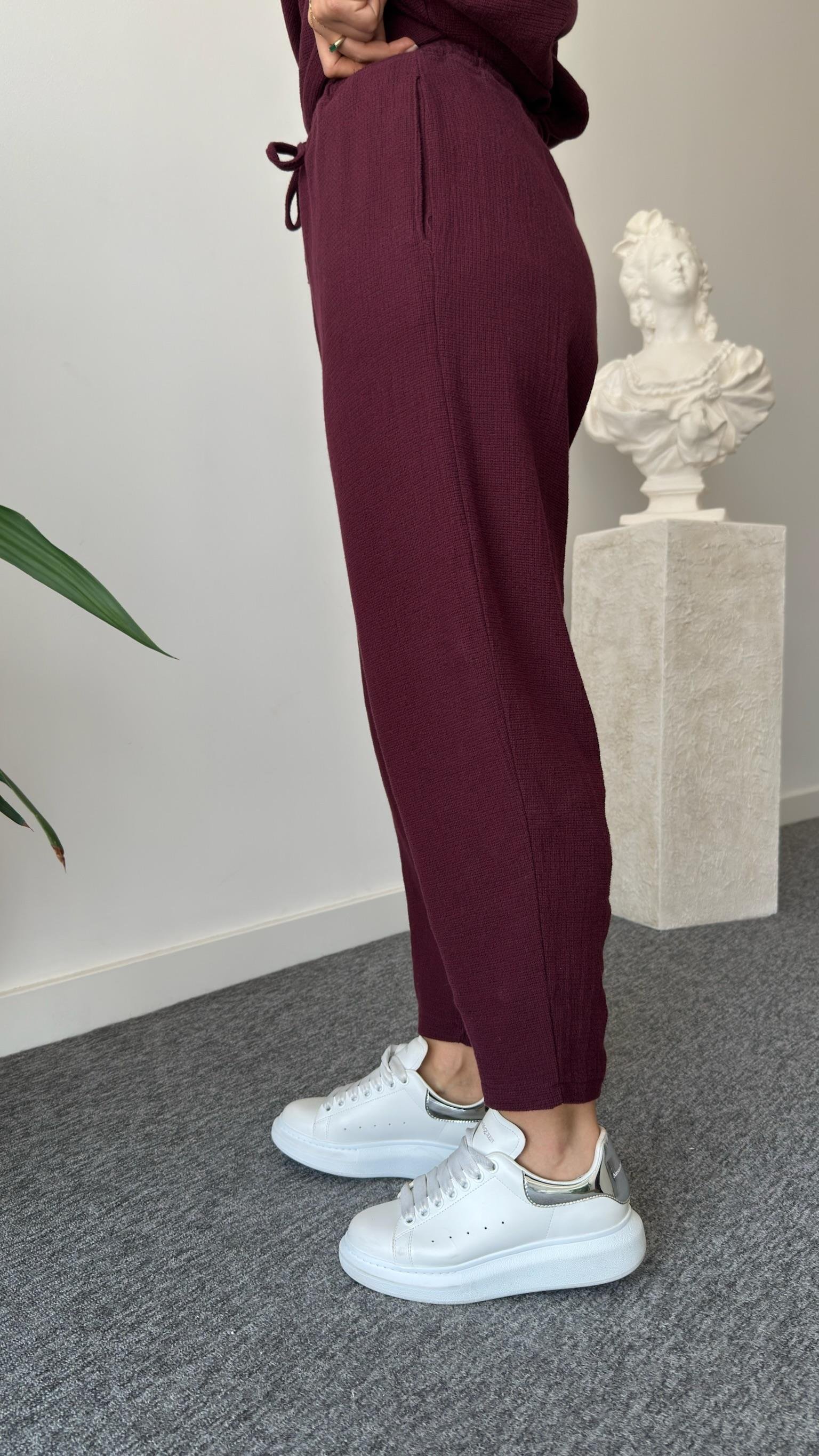 Bordo Jaker Keten Salaş Takım