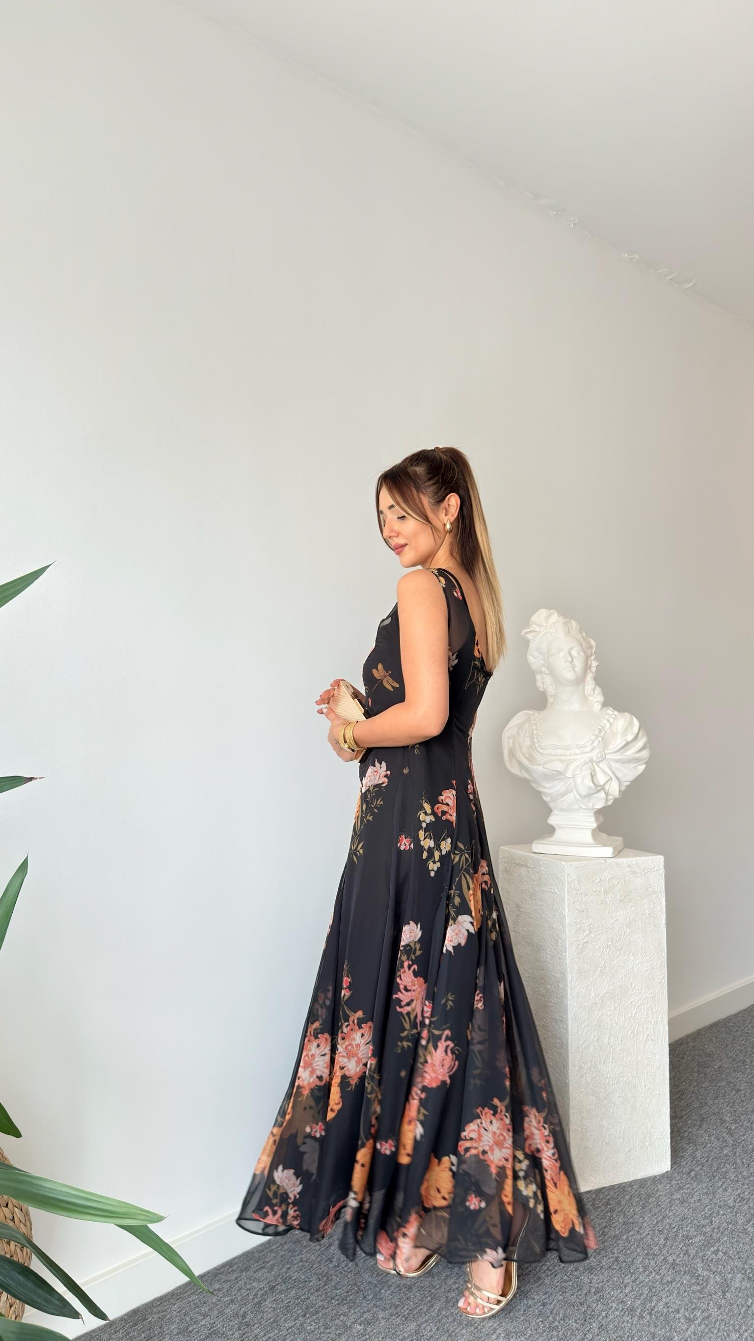 Völke Zra Model Maxi Şifon Elbise 