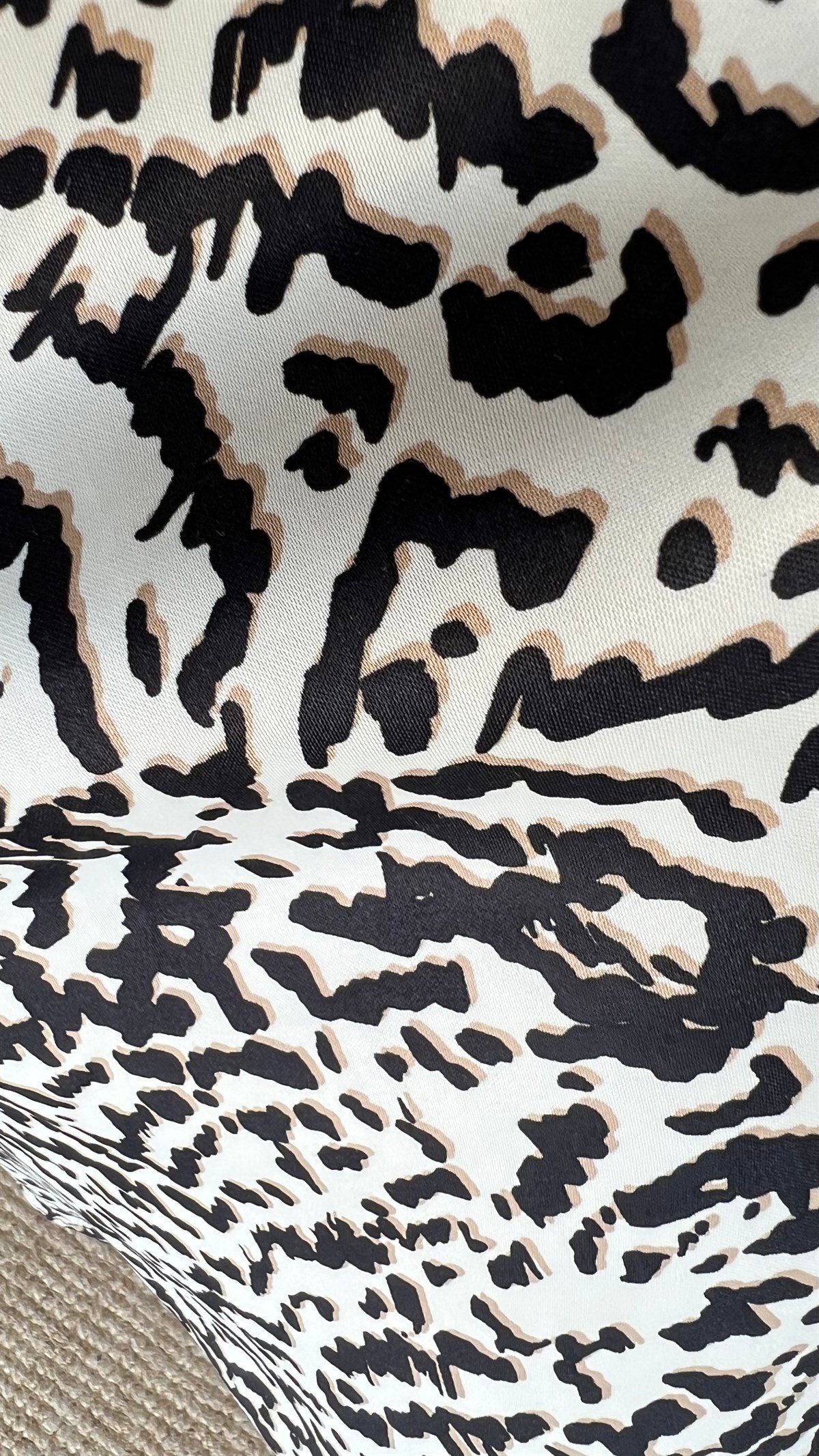 Leopar Desenli Saten Etek
