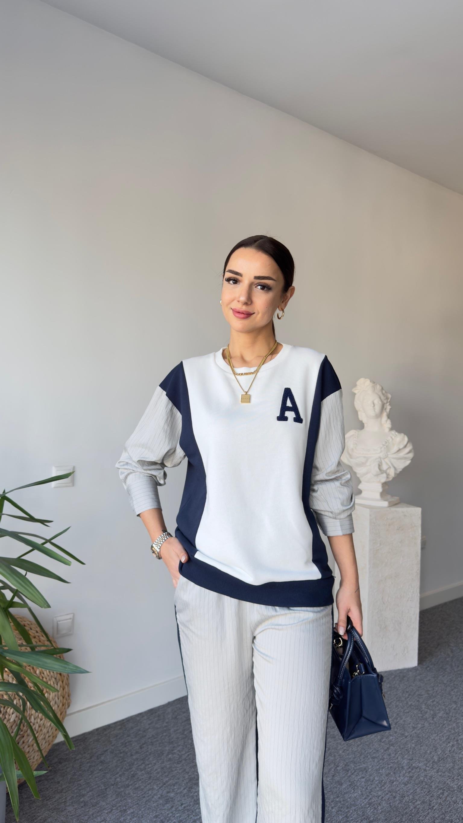 A Harf İşlemeli Garnili Tasarım Takım