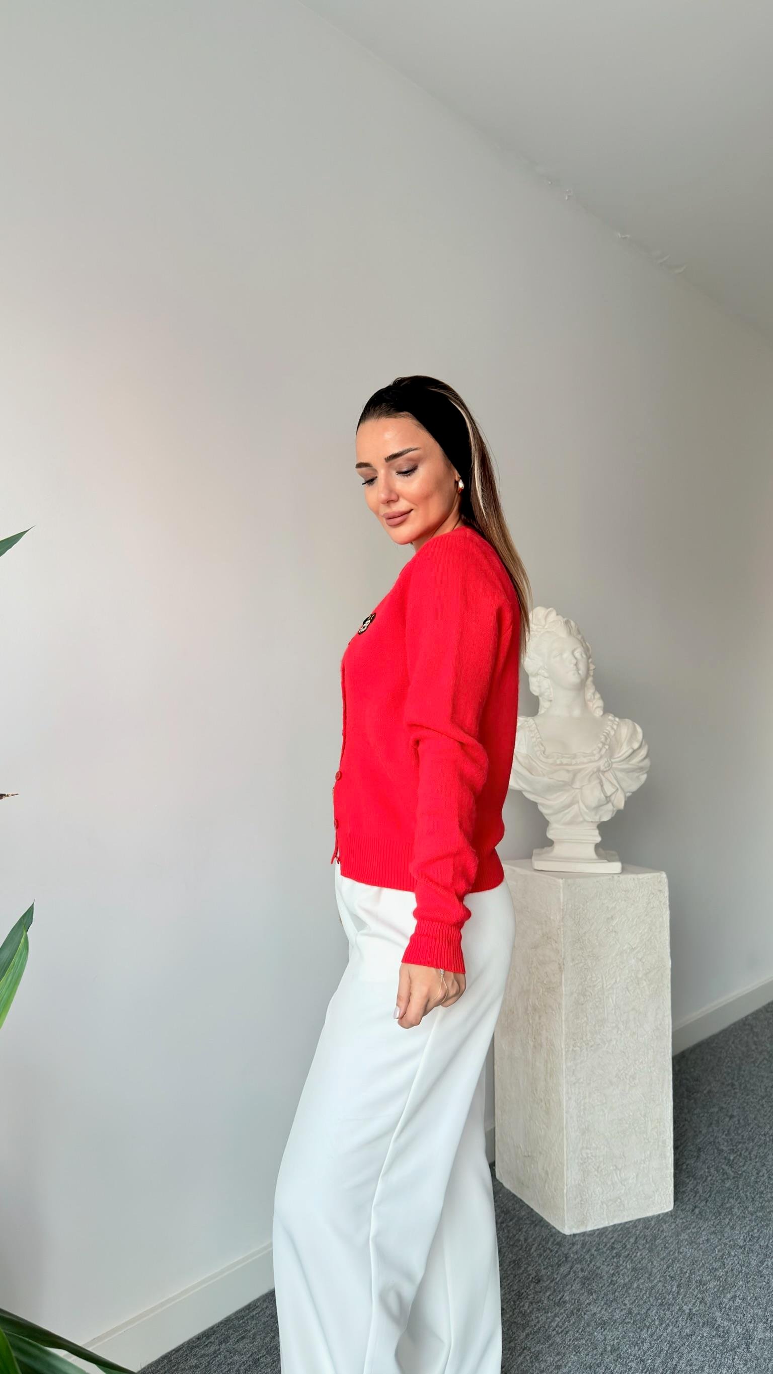 Mickey İşlemeli Marka Model Triko Hırka