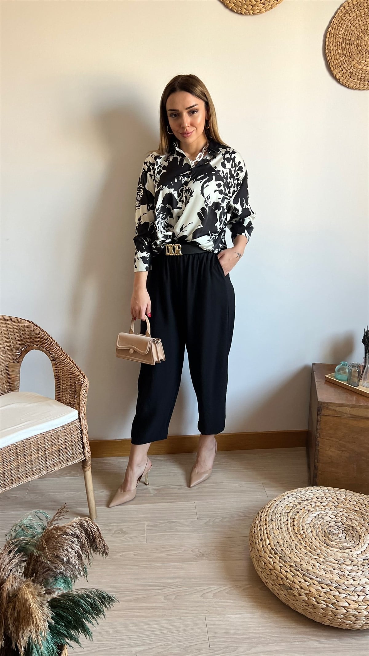 Zara Model Çicek Desenli Gömlek