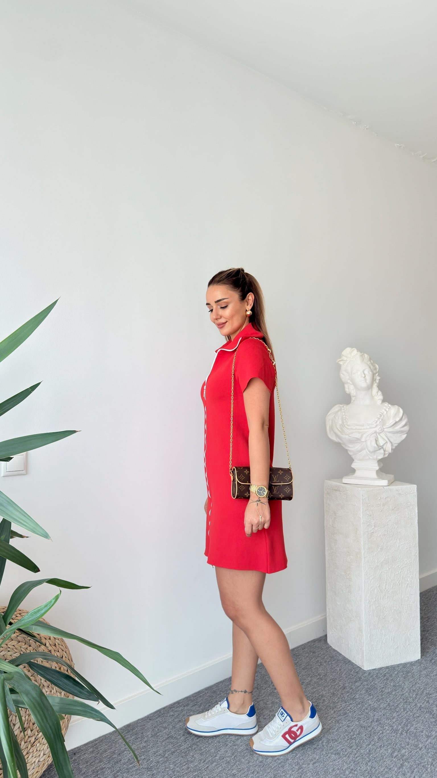 Kırmızı Savilo Zra Model Triko Elbise 