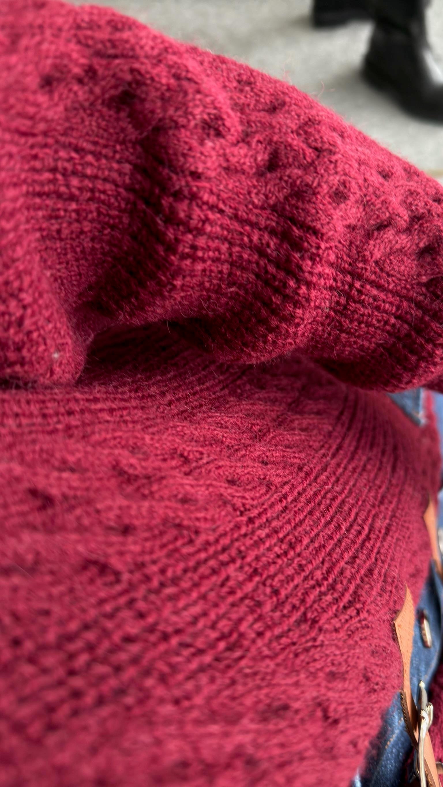 Bordo Neil Kot Gömlek Parçalı Tasarım Hırka