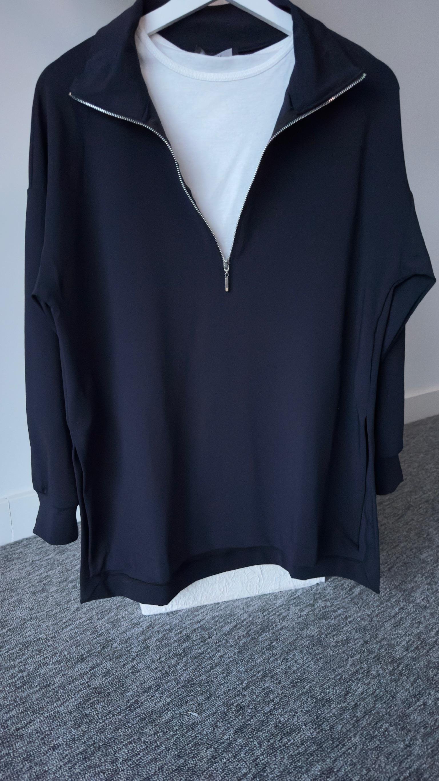 Yırtmaçlı Fermuar Detay Crep Laci Sweat