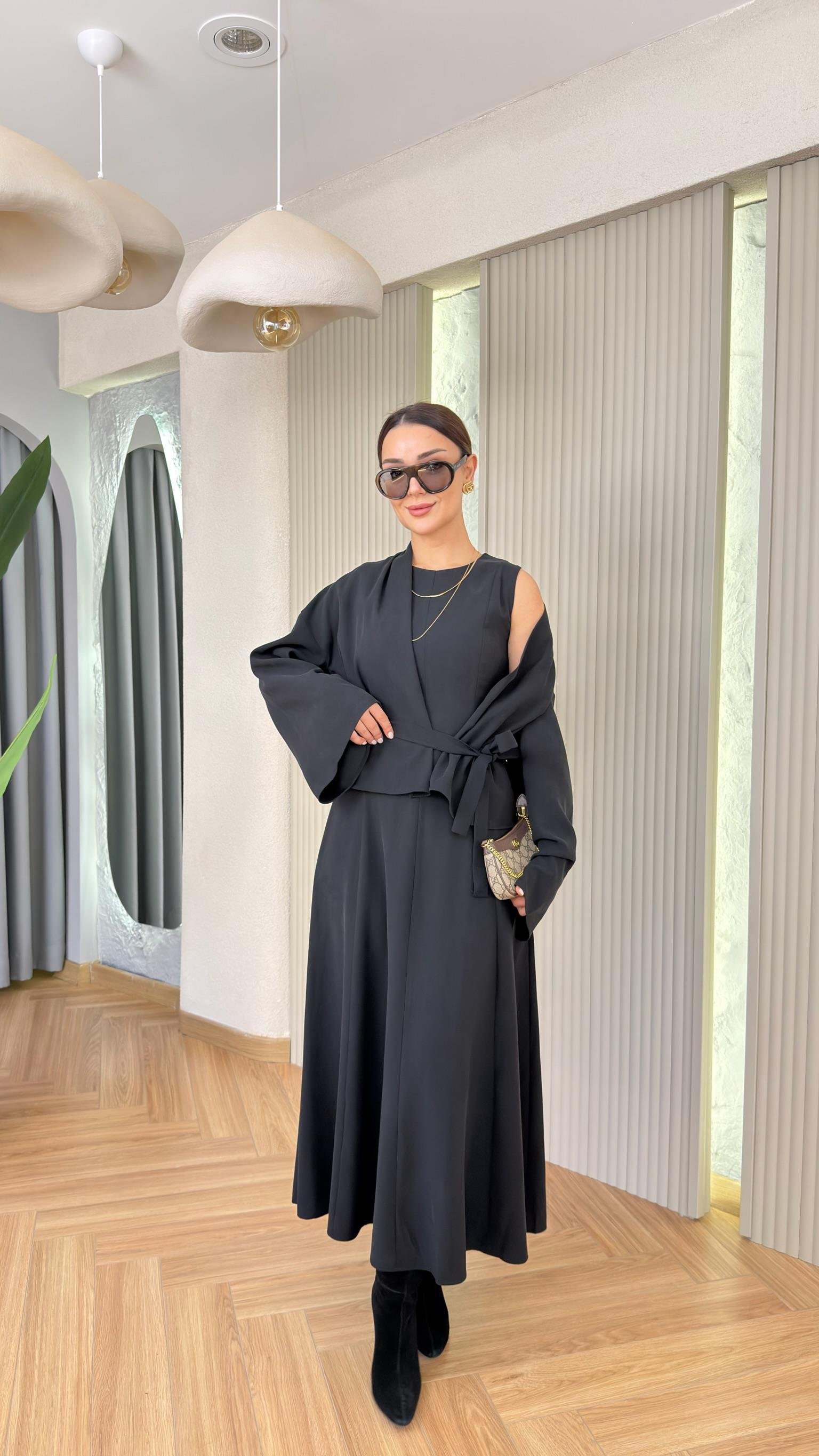 Siyah Lucile Premium Tensel İkili Takım
