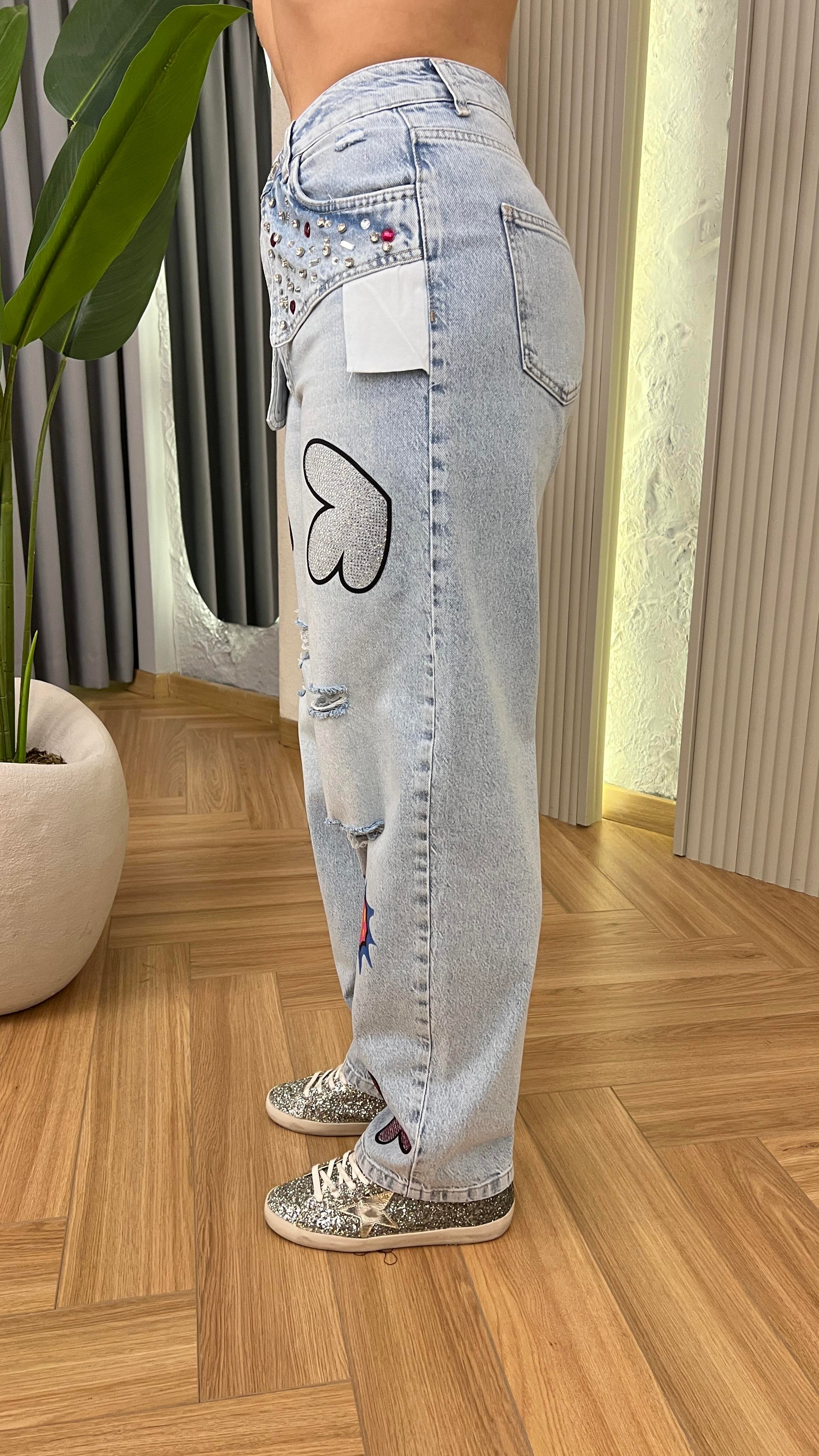 Betta Taş Ve Baskı Detaylı Tasarım Jean 
