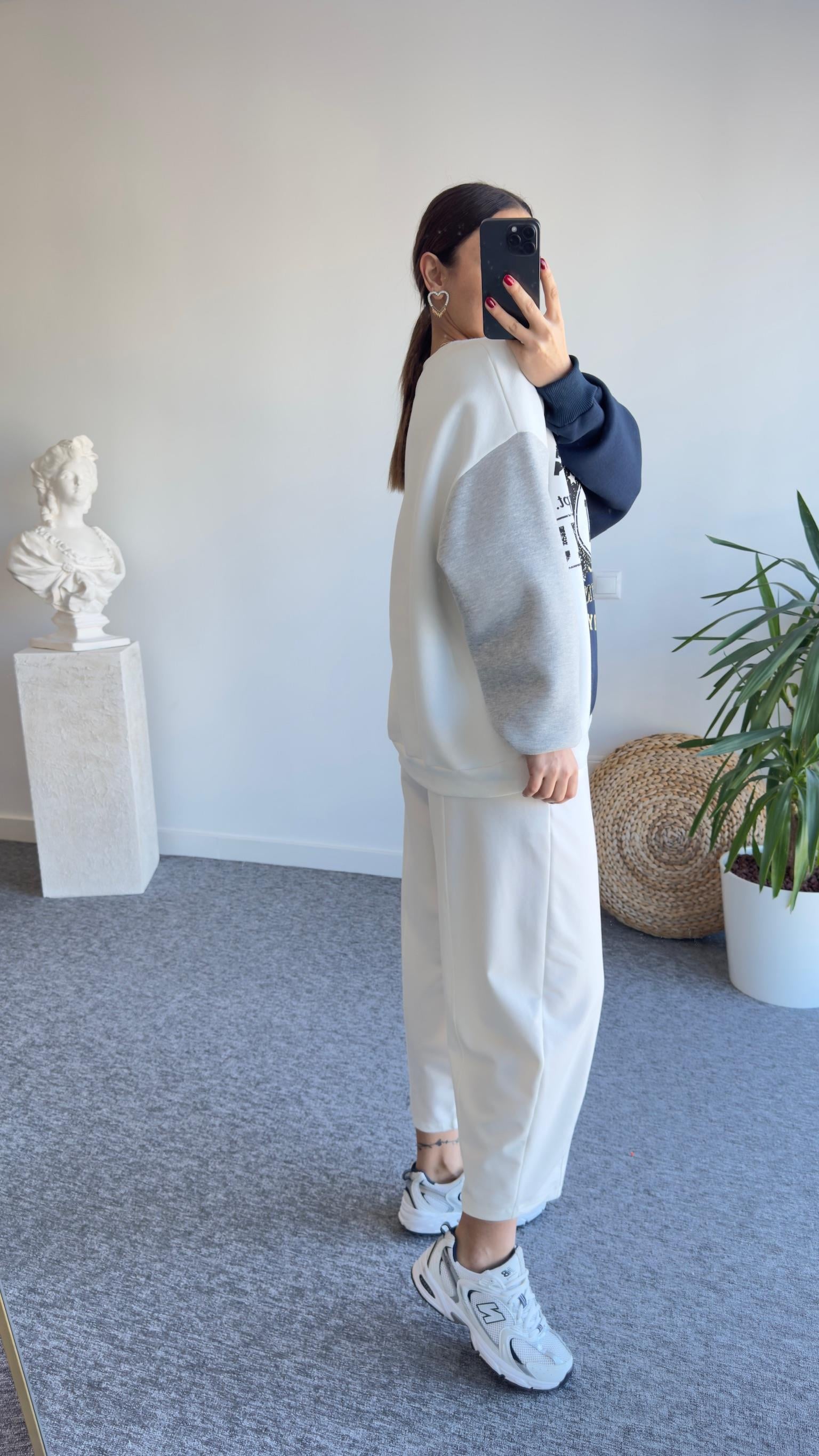Bread Çift Renk Baskılı Sweatshirt