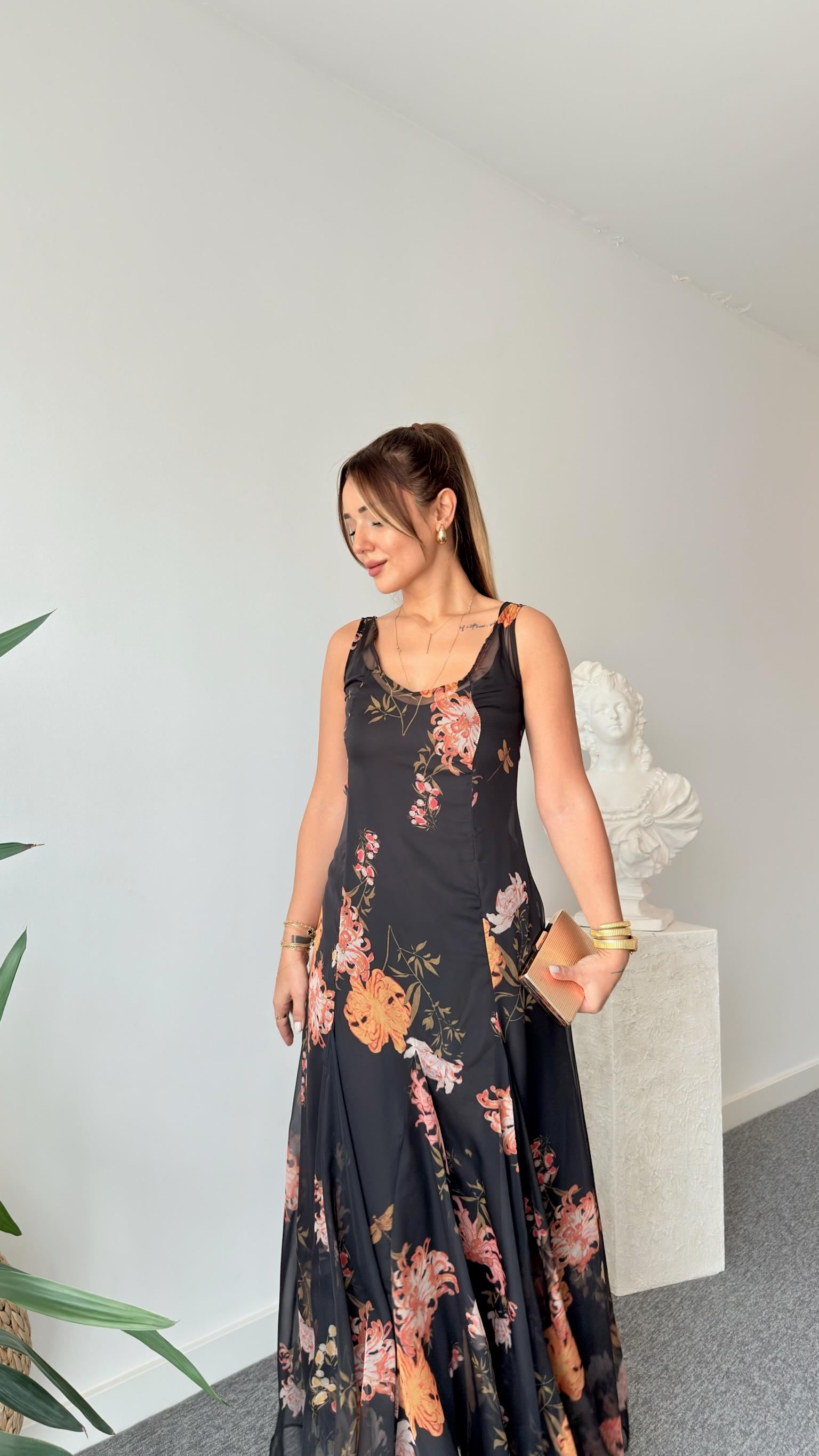Völke Zra Model Maxi Şifon Elbise 