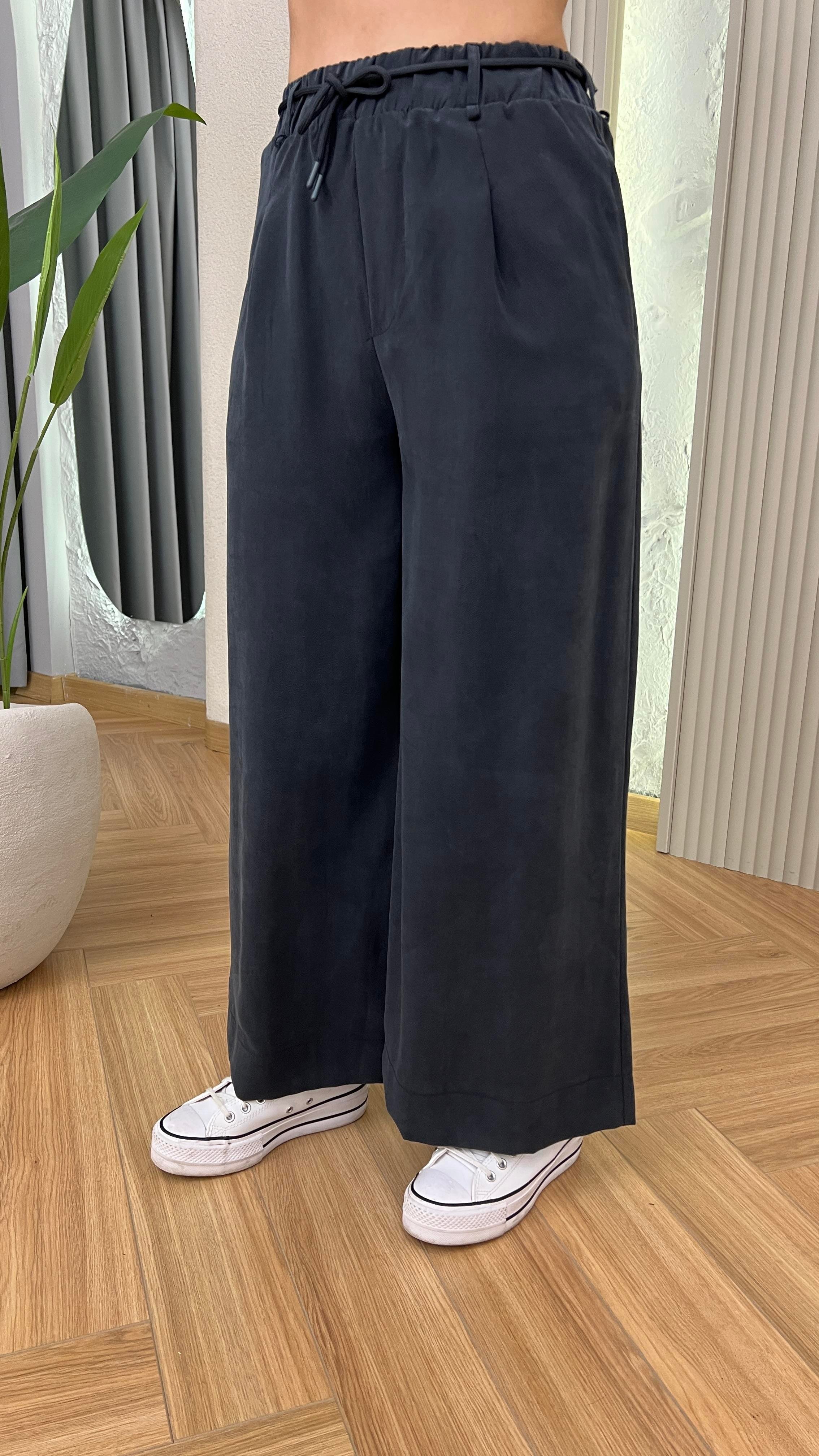 Lilya Bol Paça Bel Lastikli Tensel Pantolon