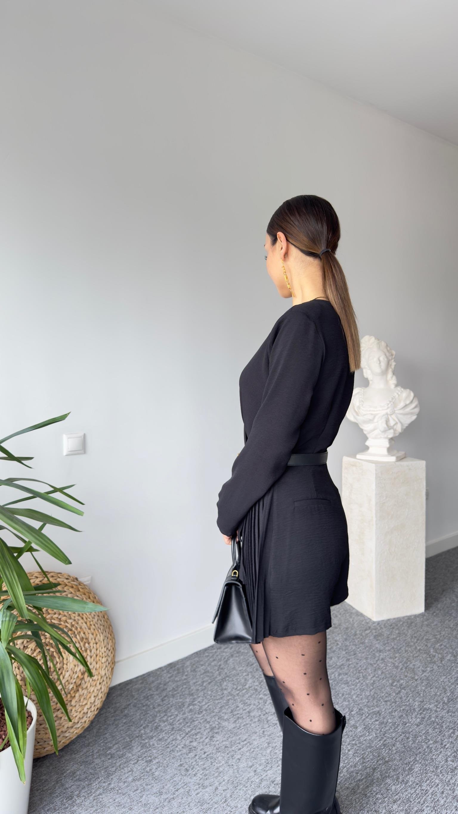 Ruben Piliseli Siyah Şort Tulum