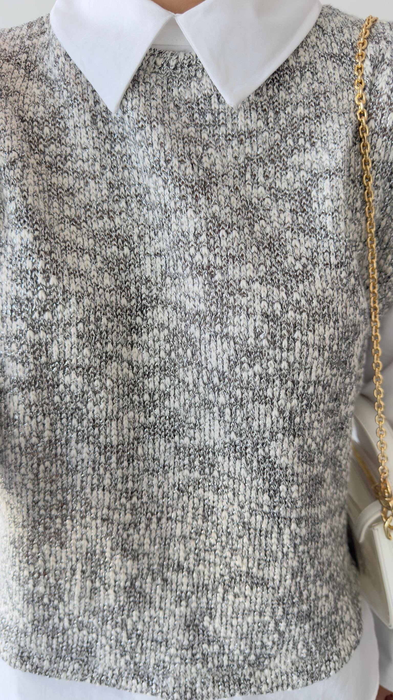 Luka Gömlek Detaylı Gri Triko Takım