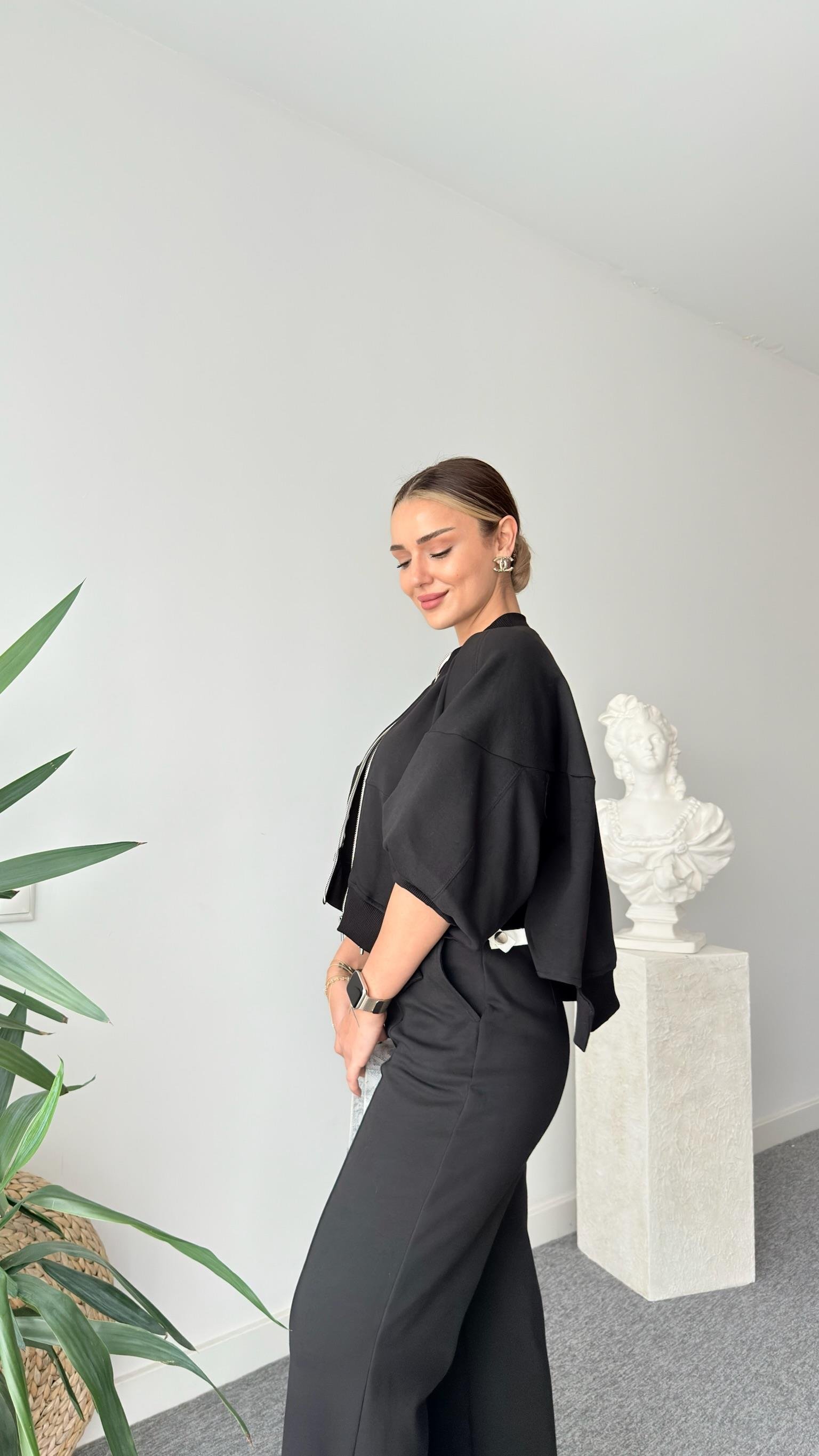 Siyah Lamela Tws Model Eşofman Takımı