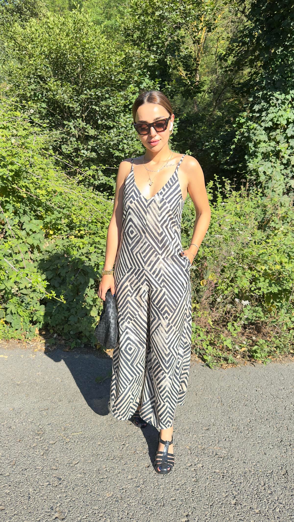 Çizgi Desenli Tulum