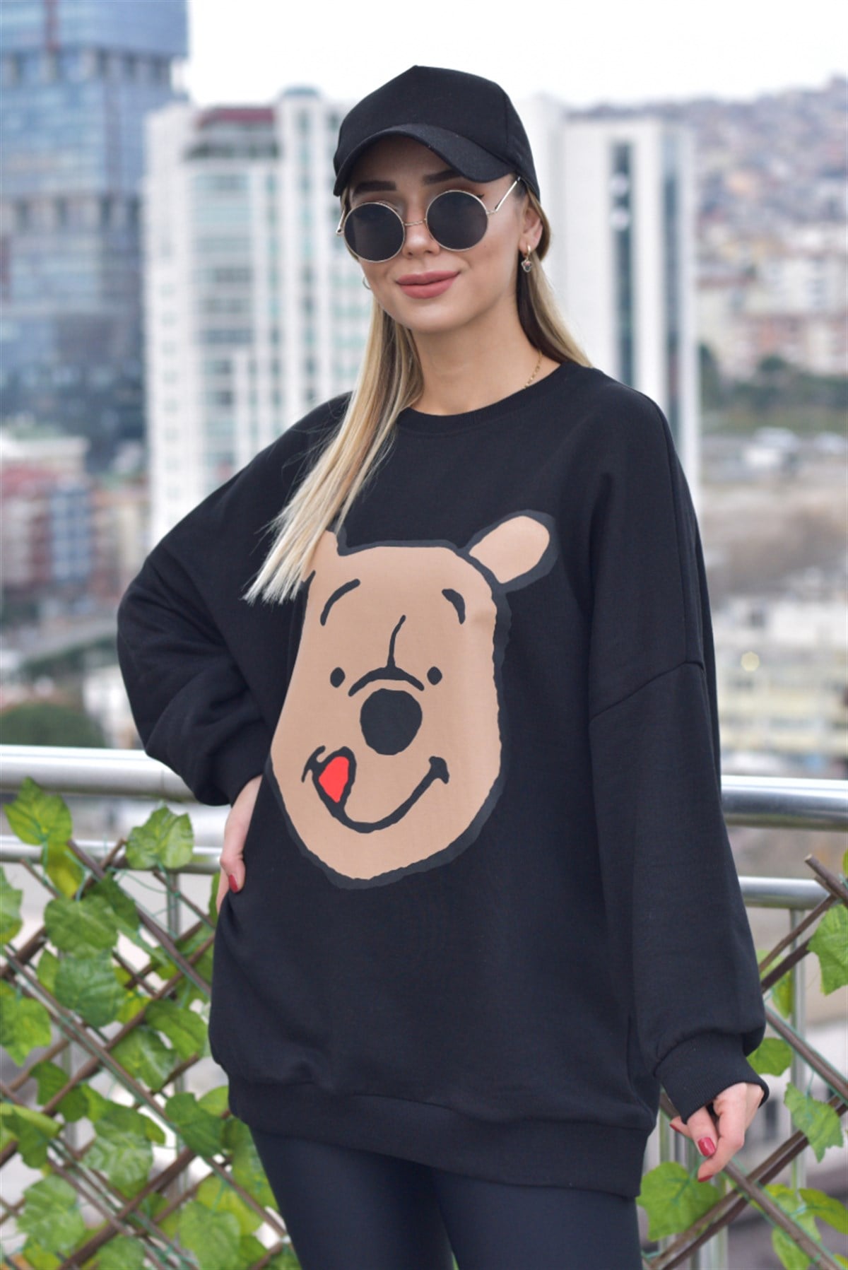 Ayıcık Baskı Sweatshirt