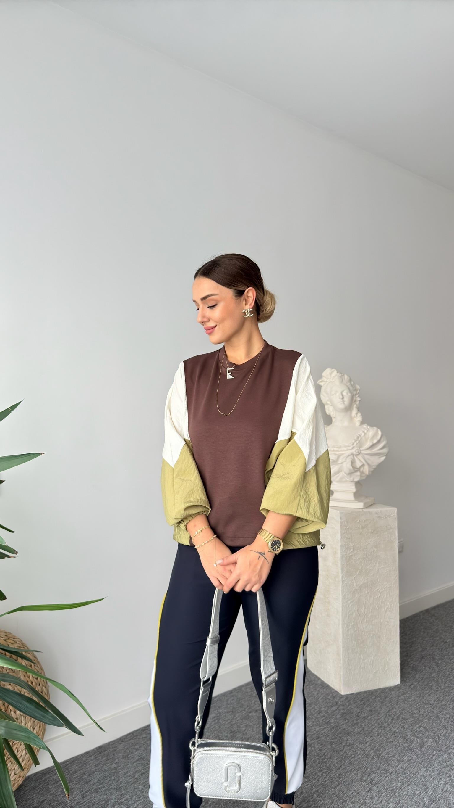 Coti Paraşüt Detaylı Kahve Modal Sweat