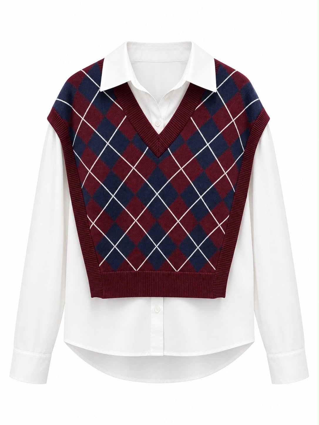 Bordo Triko Detaylı Tws Model Gömlek