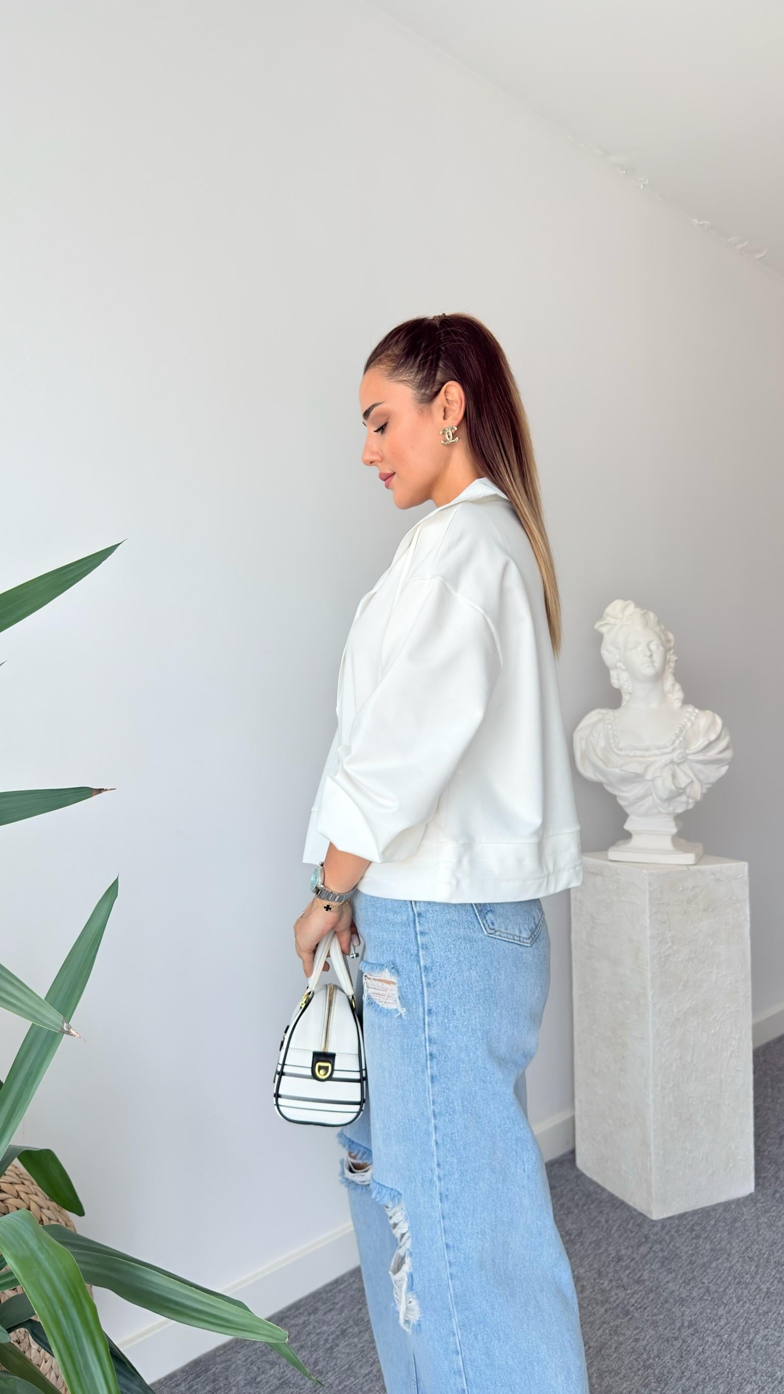 Ellis Ntwrk Model Gömlek Yaka Beyaz Sweat