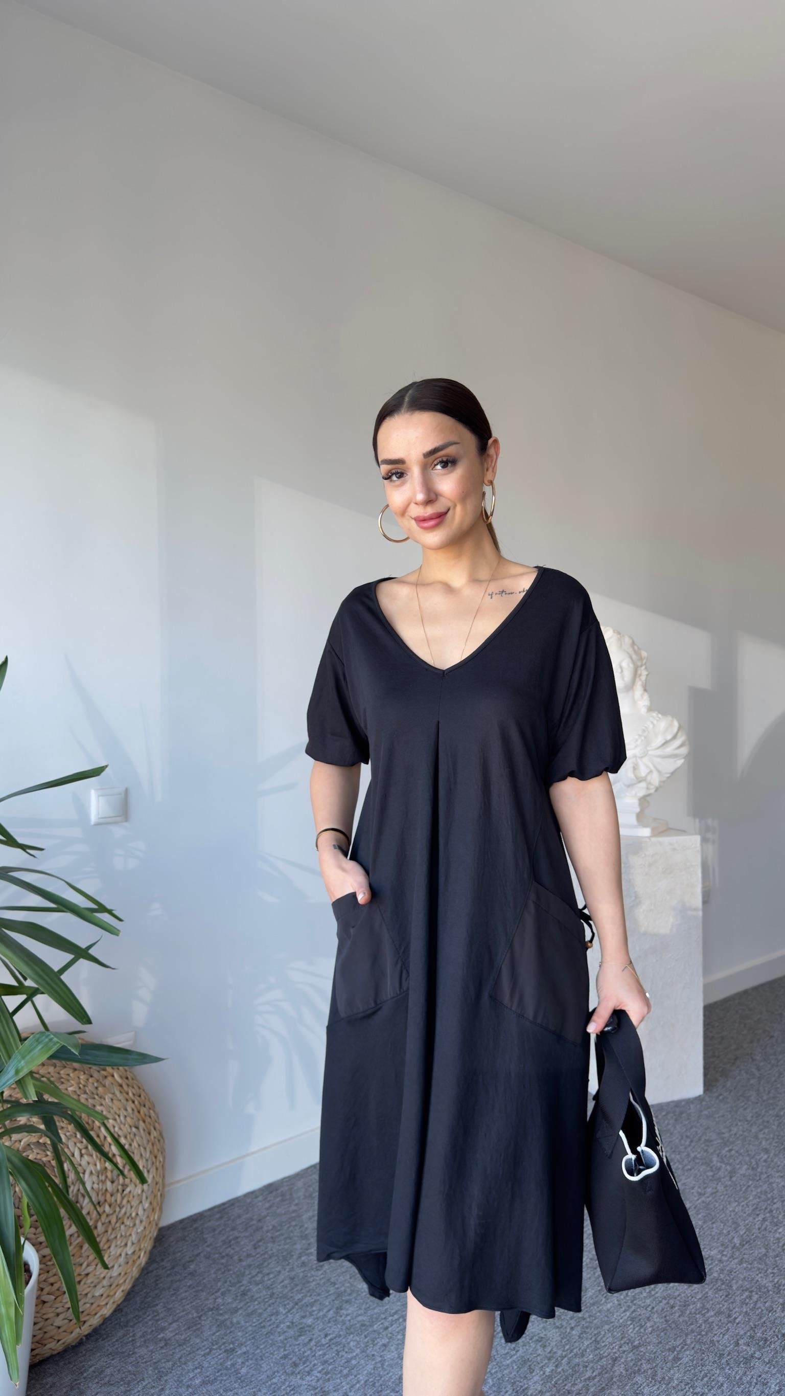 Estel Poplin Detaylı Salaş Elbise