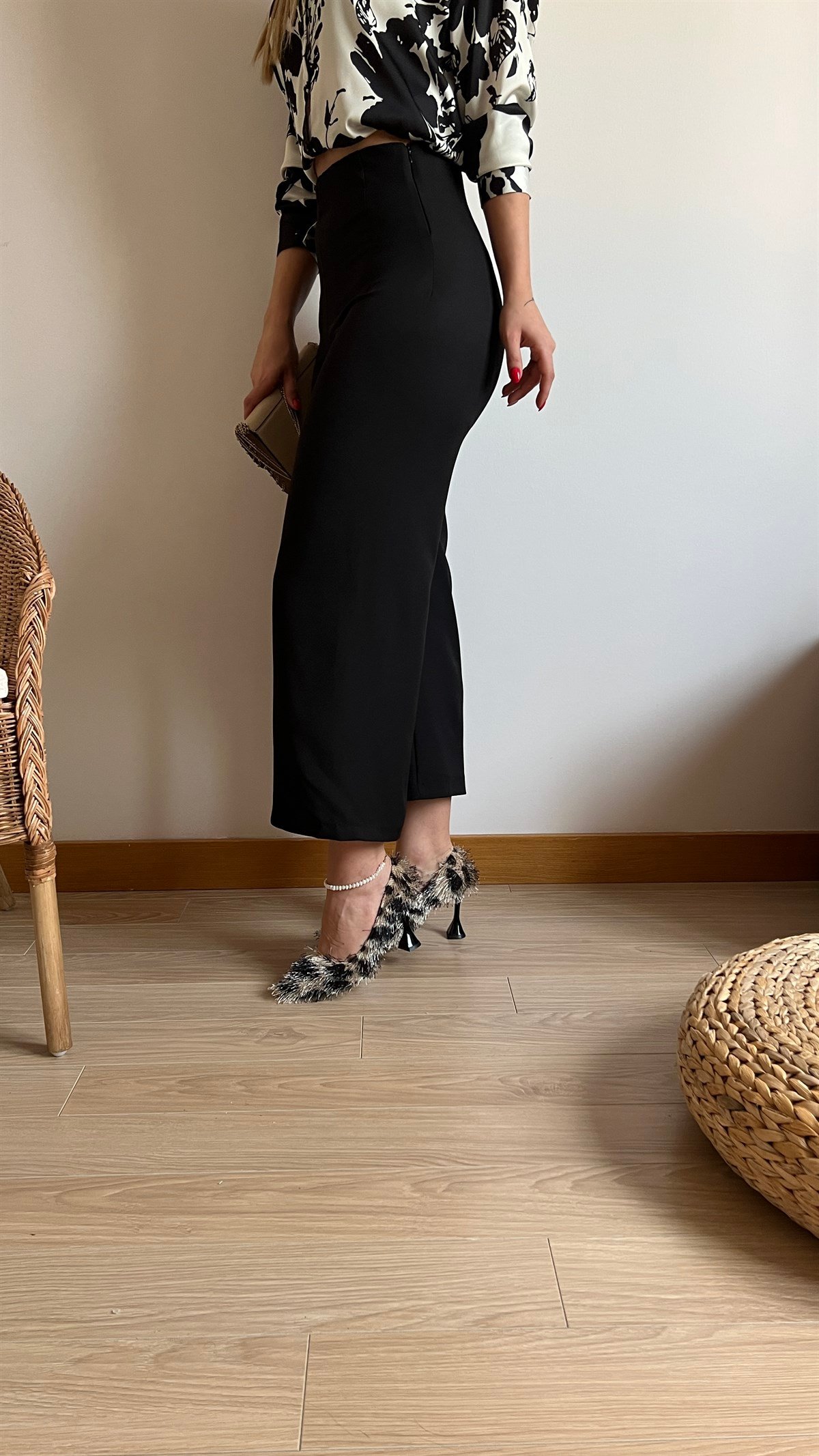 Siyah Culotte Pantolon