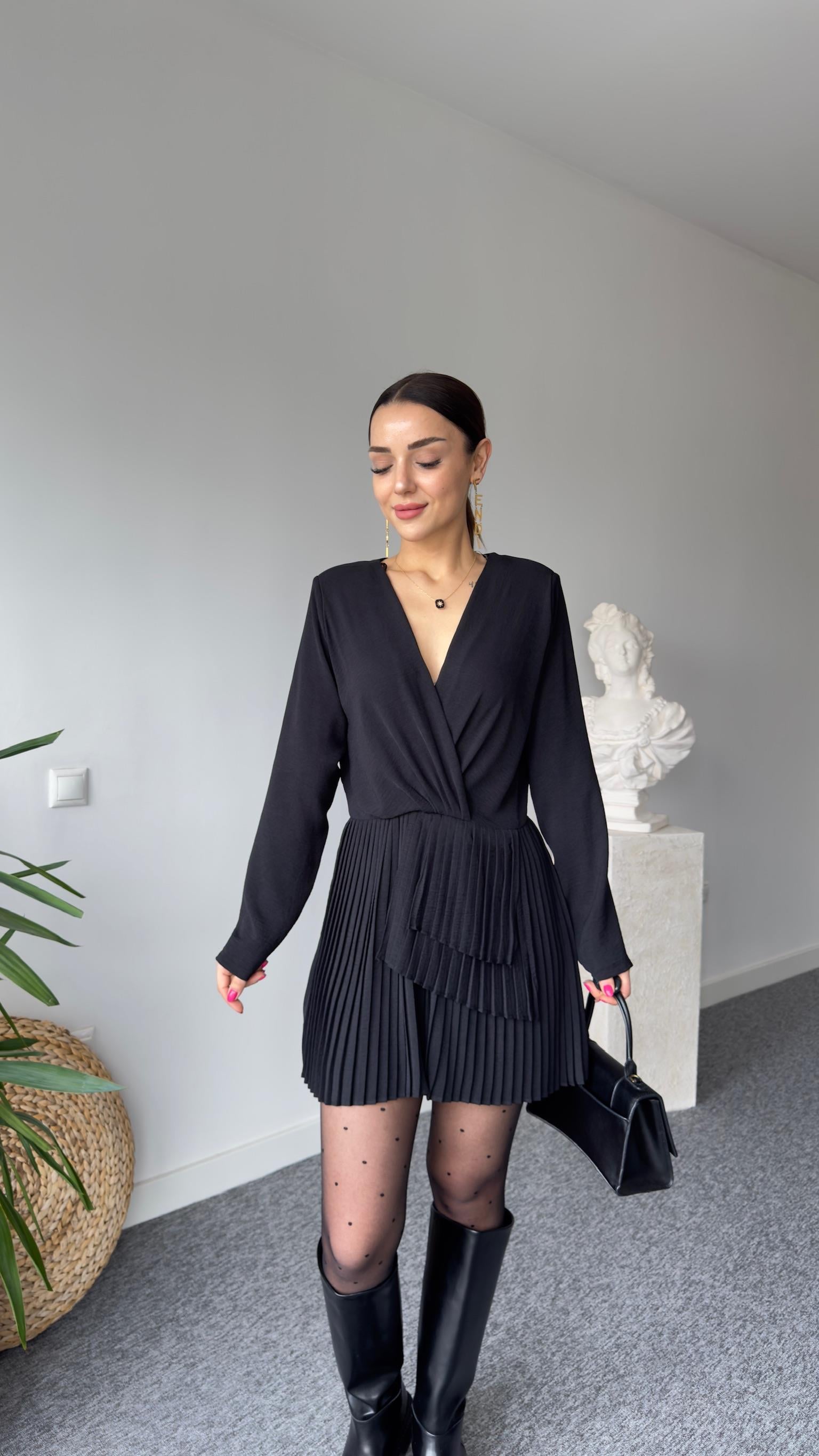 Ruben Piliseli Siyah Şort Tulum