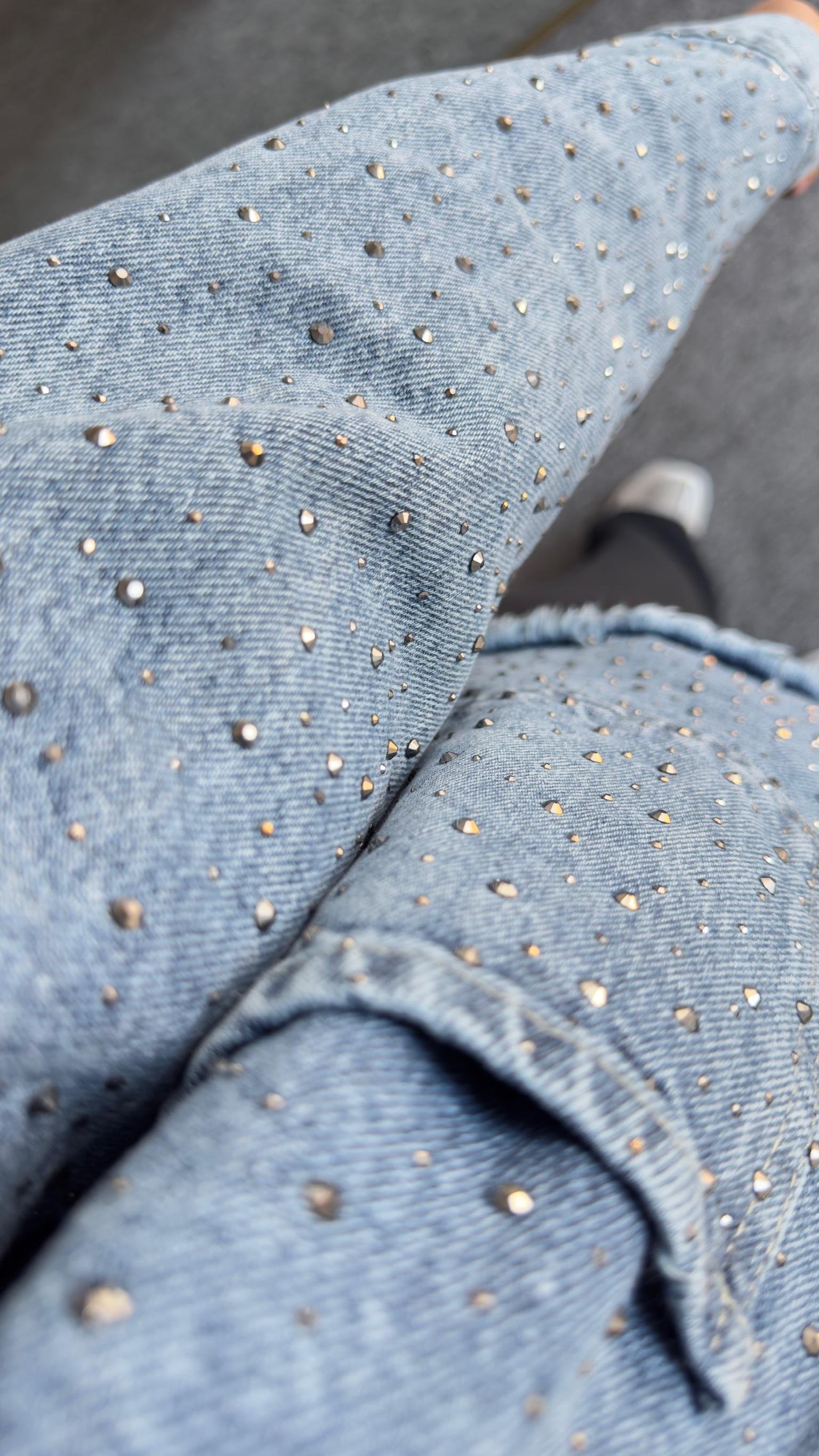 Vitor Taş İşlemeli Jean Ceket