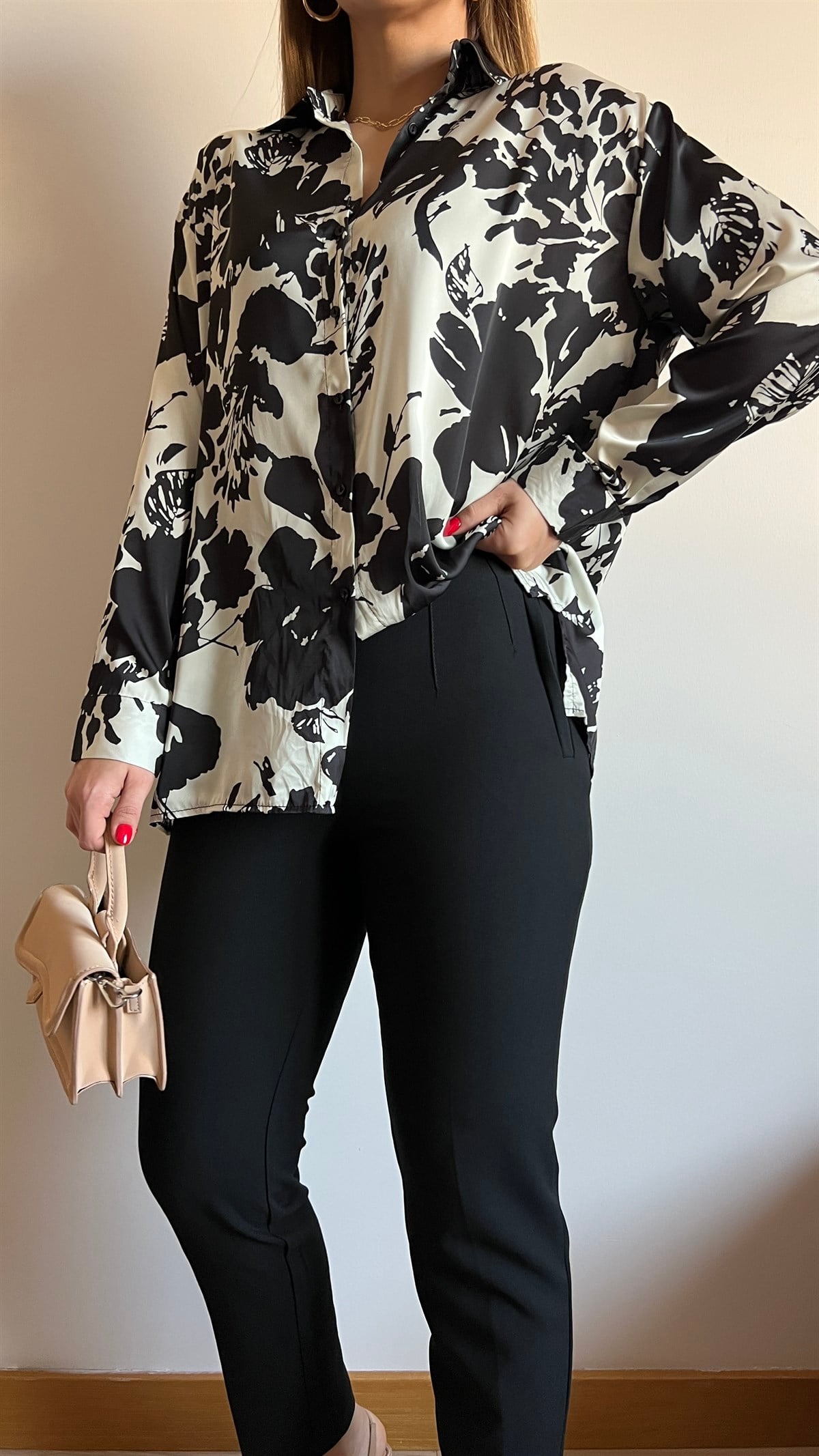 Zara Model Çicek Desenli Gömlek