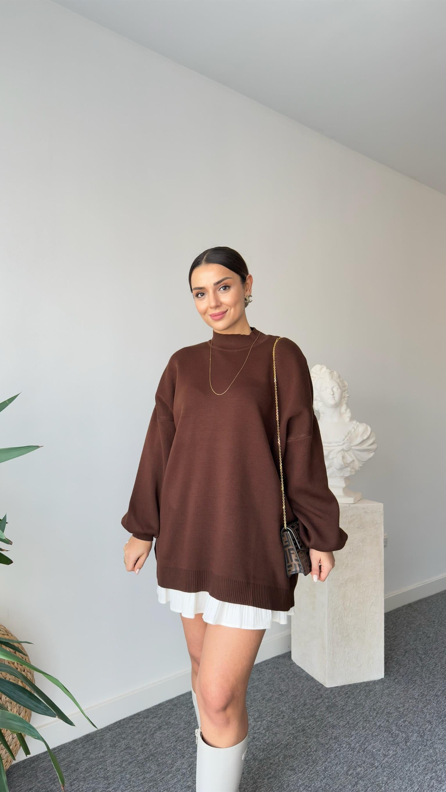 Balon Kol Kahve Kazak