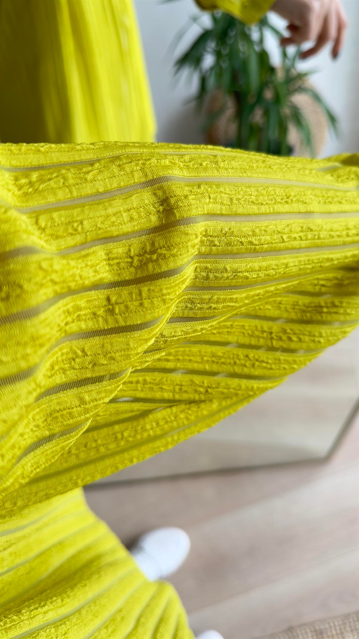 Fermuarlı Şerit Detay Yeşil Ceket