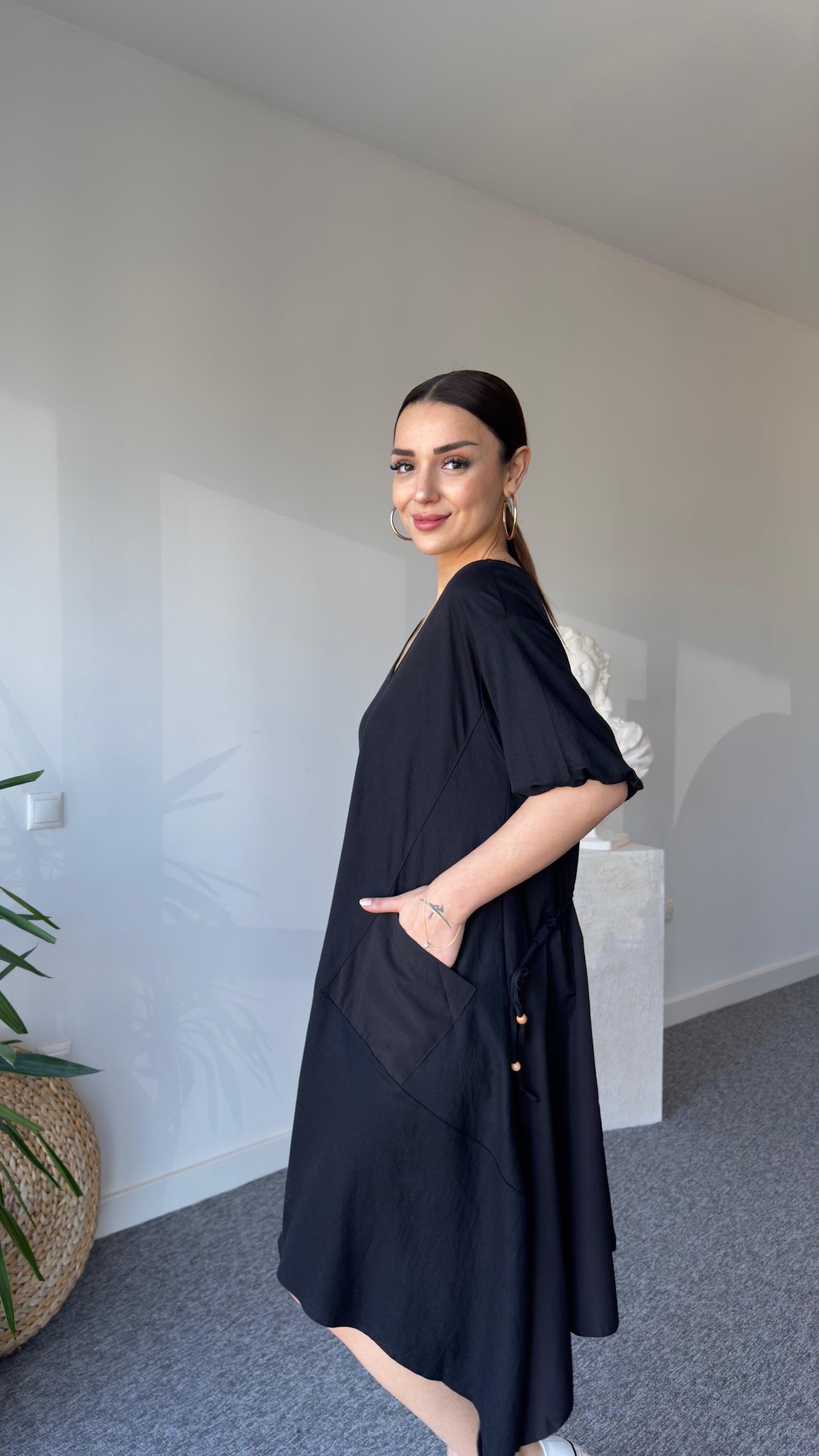 Estel Poplin Detaylı Salaş Elbise