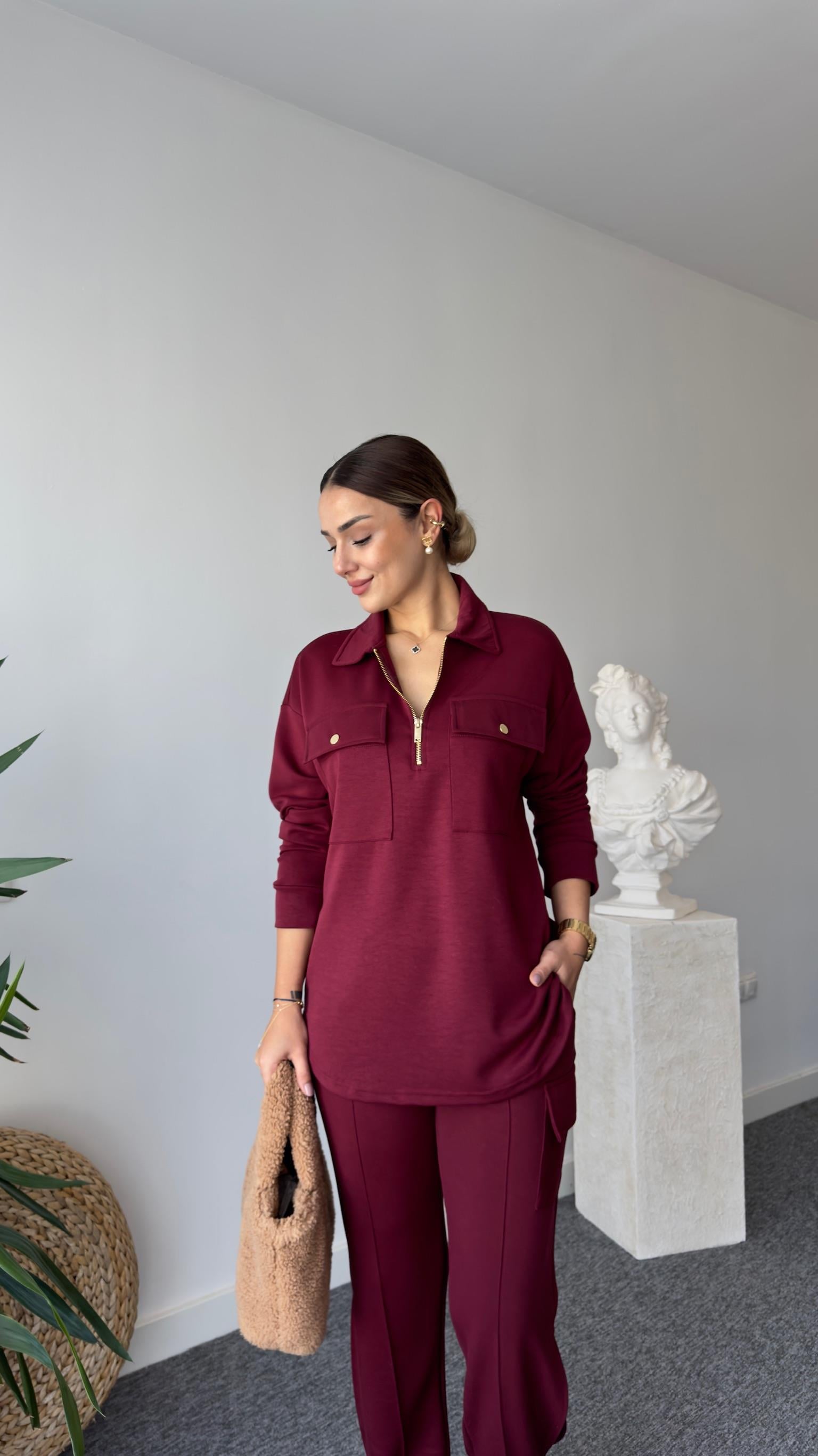Viba Ntwrk Model Modal Bordo Eşofman Takımı