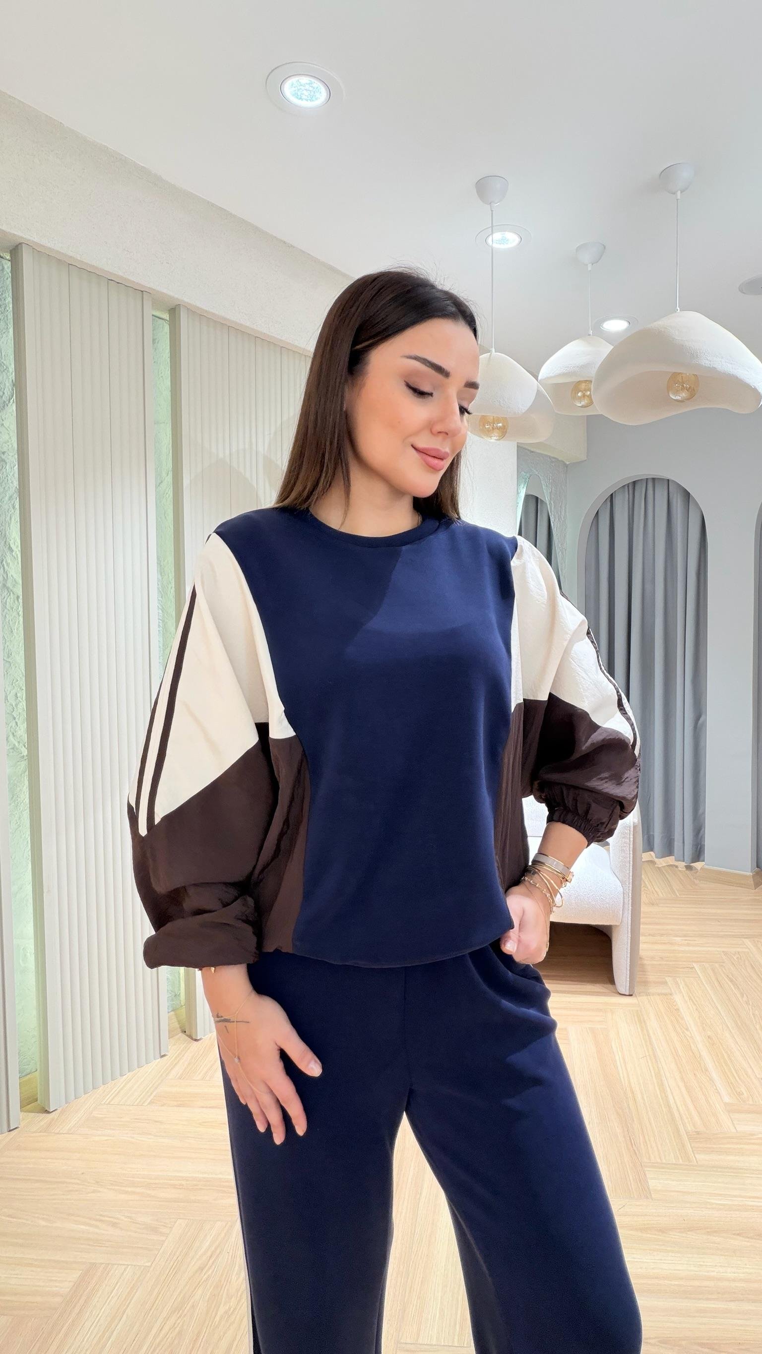 Lacivert Color Blok Mix Tasarım Takım